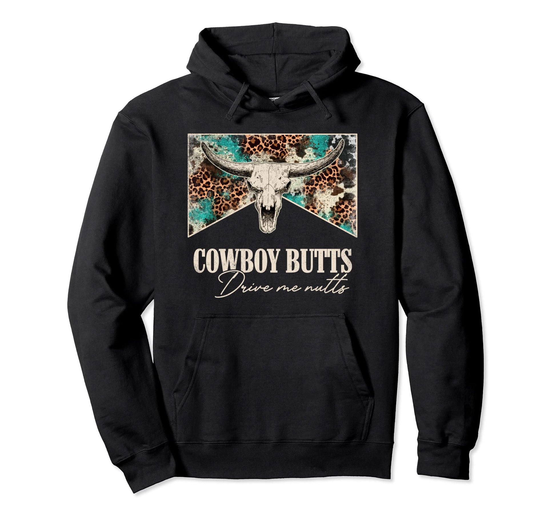Leopard Bull Skull Western Life Hoodie - Casual Everyday Wear for Adults - T-Shirt, Sweatshirt, Hoodie