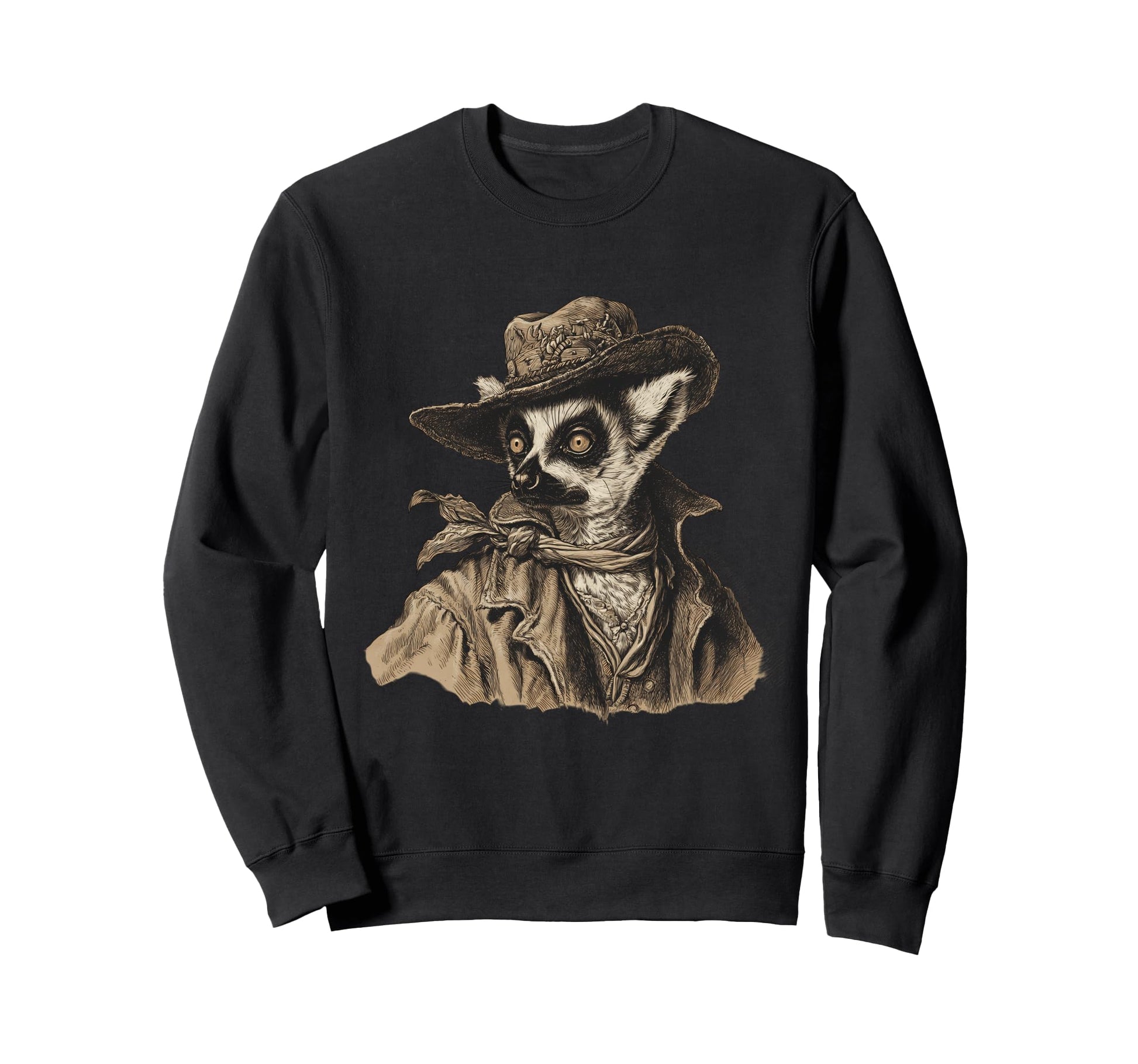 Lemur Cowboy Rodeo Cowgirl Sweatshirt - Casual Everyday Wear Unisex - T-Shirt, Sweatshirt, Hoodie