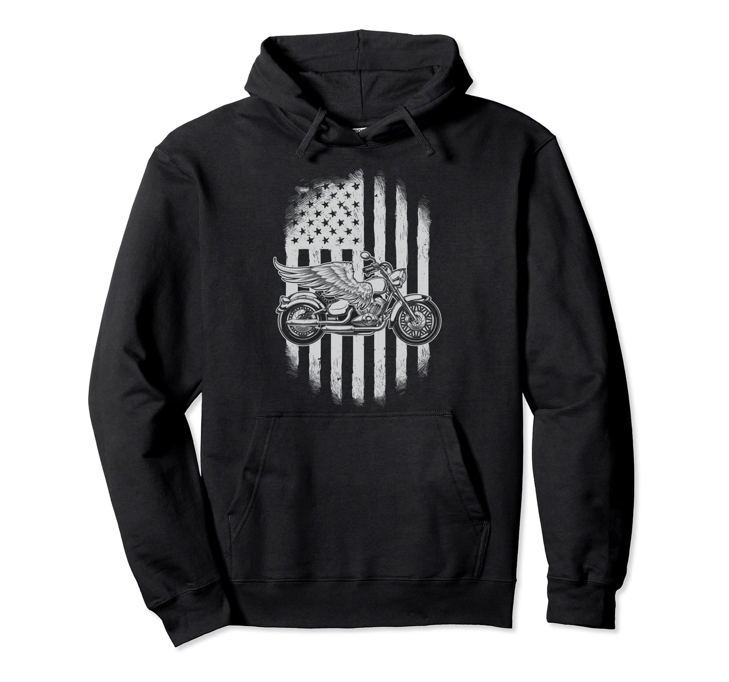 Biker American Flag Motorcycle Hoodie - Minimalist Print Men Women - T-Shirt, Sweatshirt, Hoodie