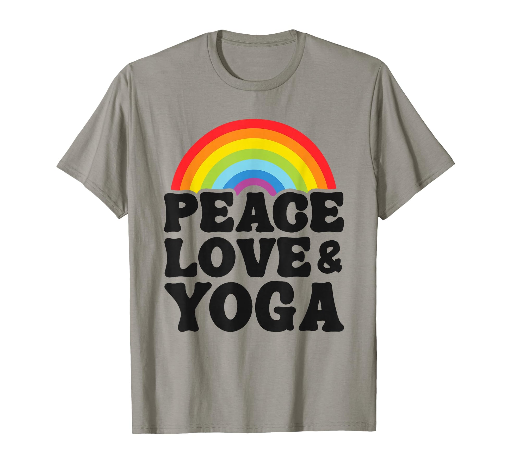 Peace Love Yoga Rainbow Hippie Yoga T-Shirt - Minimalist Print Men Women - T-Shirt, Sweatshirt, Hoodie