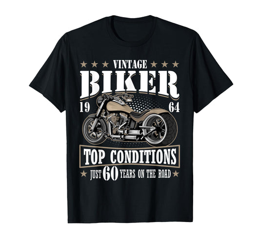 60Th Biker Birthday Gifts Motorcycle T-Shirt - Aesthetic Graphic Men Women - T-Shirt, Sweatshirt, Hoodie