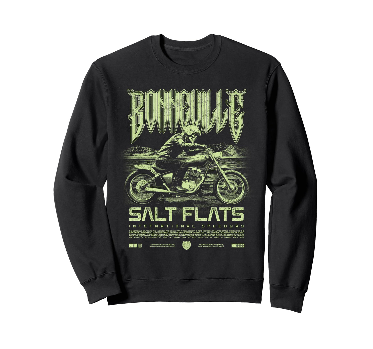 Bonneville Salt Flats Motorcycle Sweatshirt - Custom Art Print Unisex - T-Shirt, Sweatshirt, Hoodie