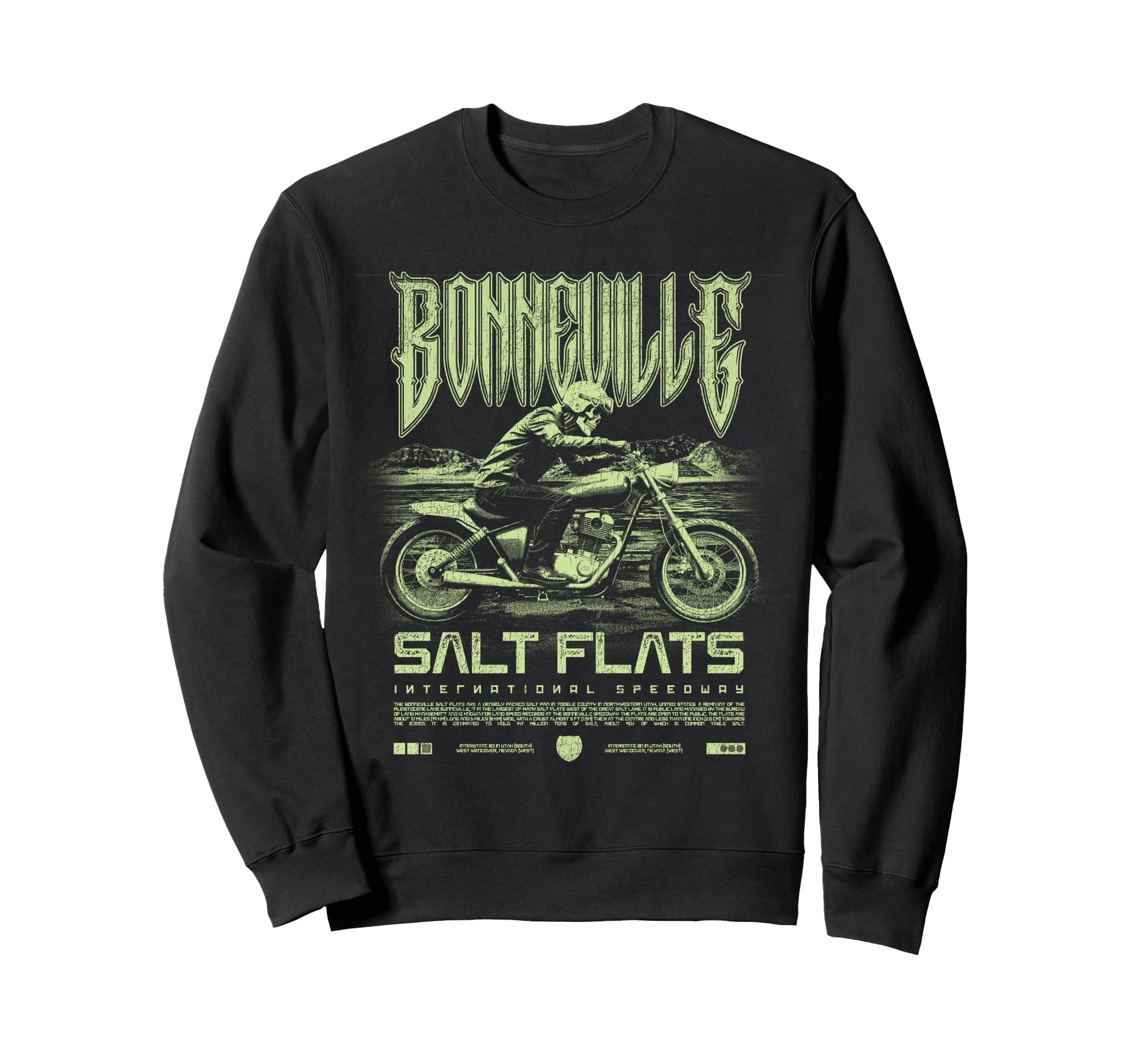 Bonneville Salt Flats Motorcycle Sweatshirt - Custom Art Print Unisex - T-Shirt, Sweatshirt, Hoodie