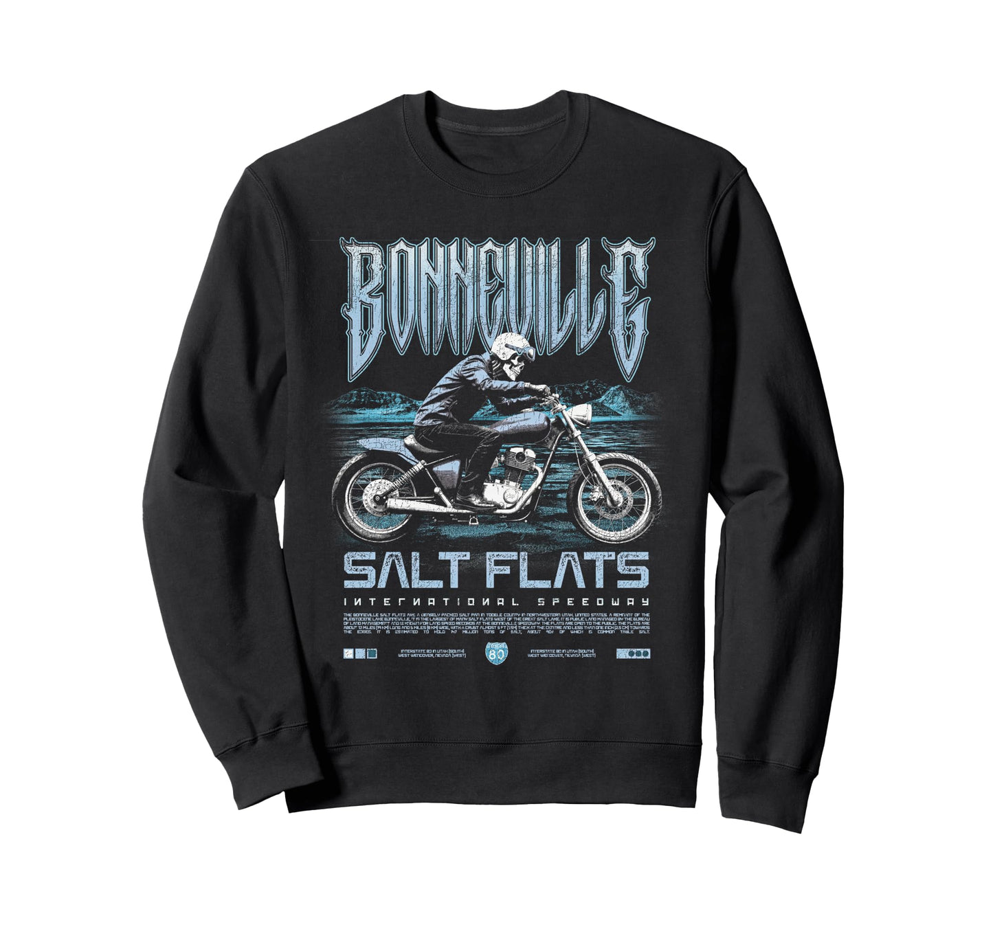 Bonneville Salt Flats Motorcycle Sweatshirt - Novelty Apparel Unisex - T-Shirt, Sweatshirt, Hoodie