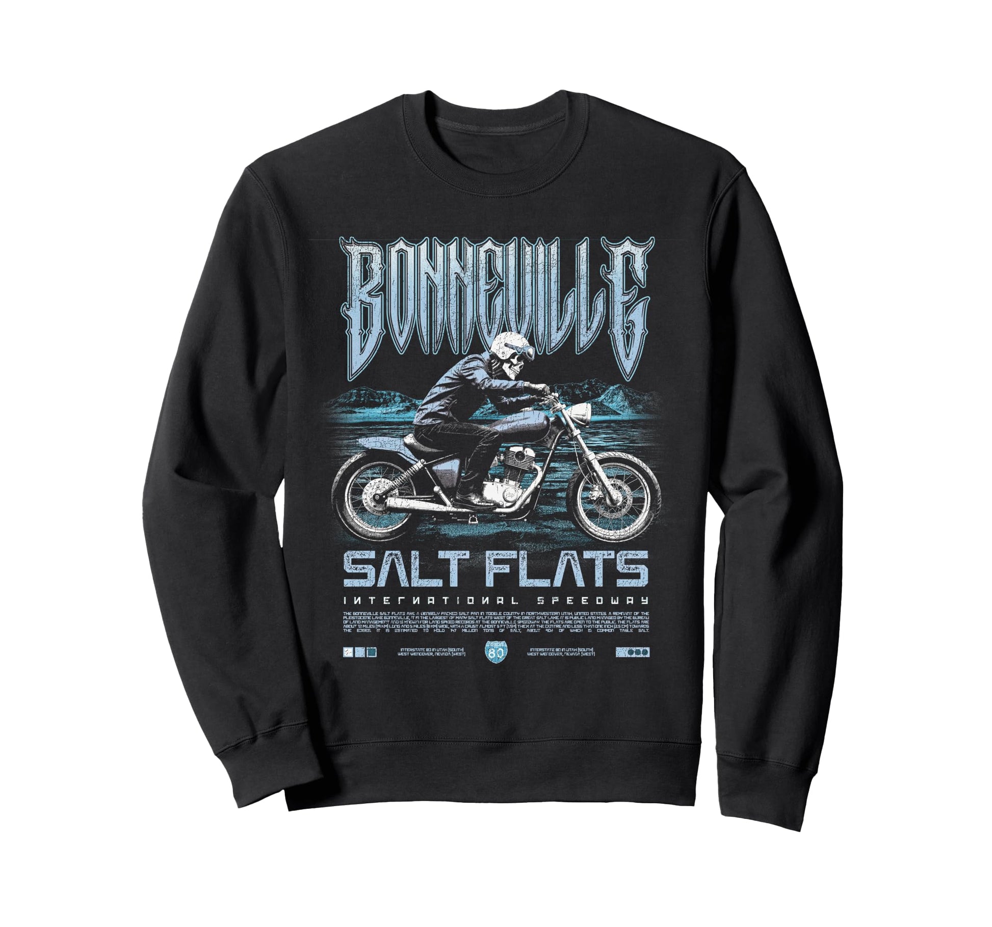 Bonneville Salt Flats Motorcycle Sweatshirt - Novelty Apparel Unisex - T-Shirt, Sweatshirt, Hoodie