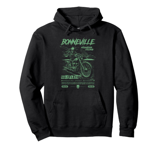 Bonneville Salt Flats Motorcycle Hoodie - Custom Art Print Men Women - T-Shirt, Sweatshirt, Hoodie