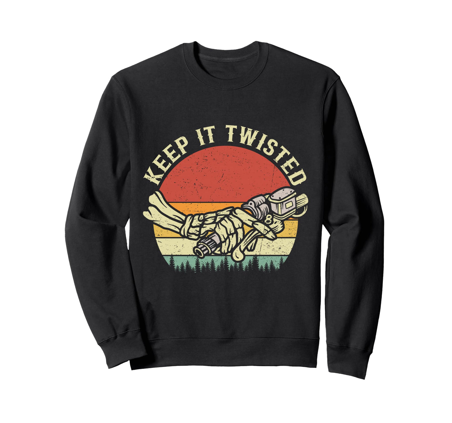 Keep It Twisted Skeleton Motorcycle Sweatshirt - Aesthetic Graphic Unisex - T-Shirt, Sweatshirt, Hoodie