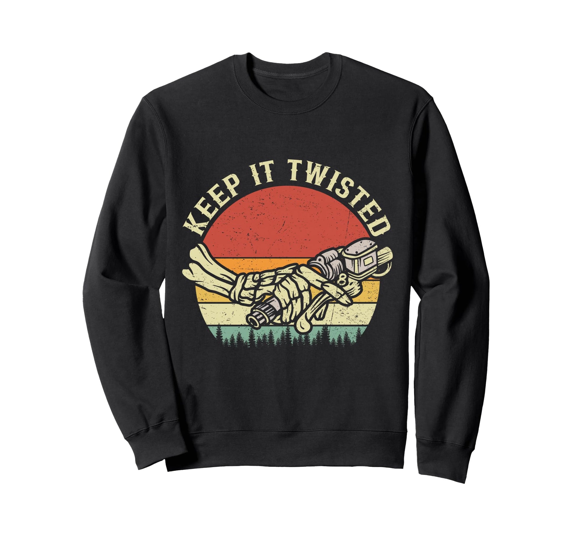 Keep It Twisted Skeleton Motorcycle Sweatshirt - Aesthetic Graphic Unisex - T-Shirt, Sweatshirt, Hoodie