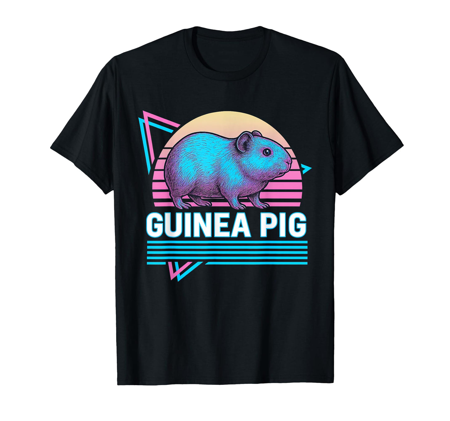 Guinea Pig Synthwave Aesthetic Pet T-Shirt - Custom Art Print Men Women - T-Shirt, Sweatshirt, Hoodie