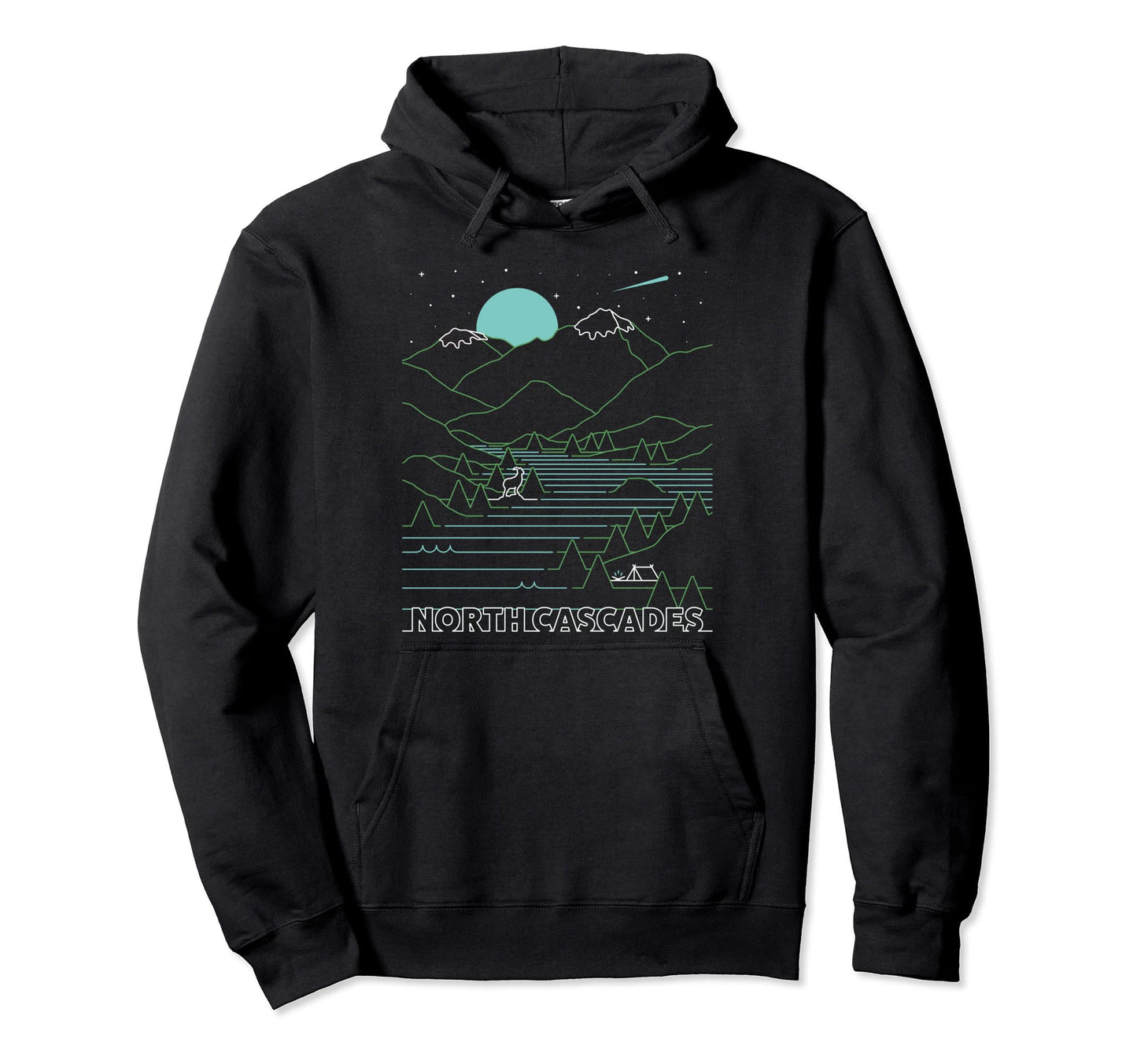Night Time North Cascades National Park Hoodie - Fun Novelty Design Unisex - T-Shirt, Sweatshirt, Hoodie