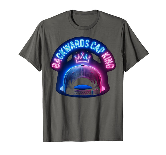 Backwards Cap King 90S Nostalgia T-Shirt - Fun Novelty Design Men Women - T-Shirt, Sweatshirt, Hoodie