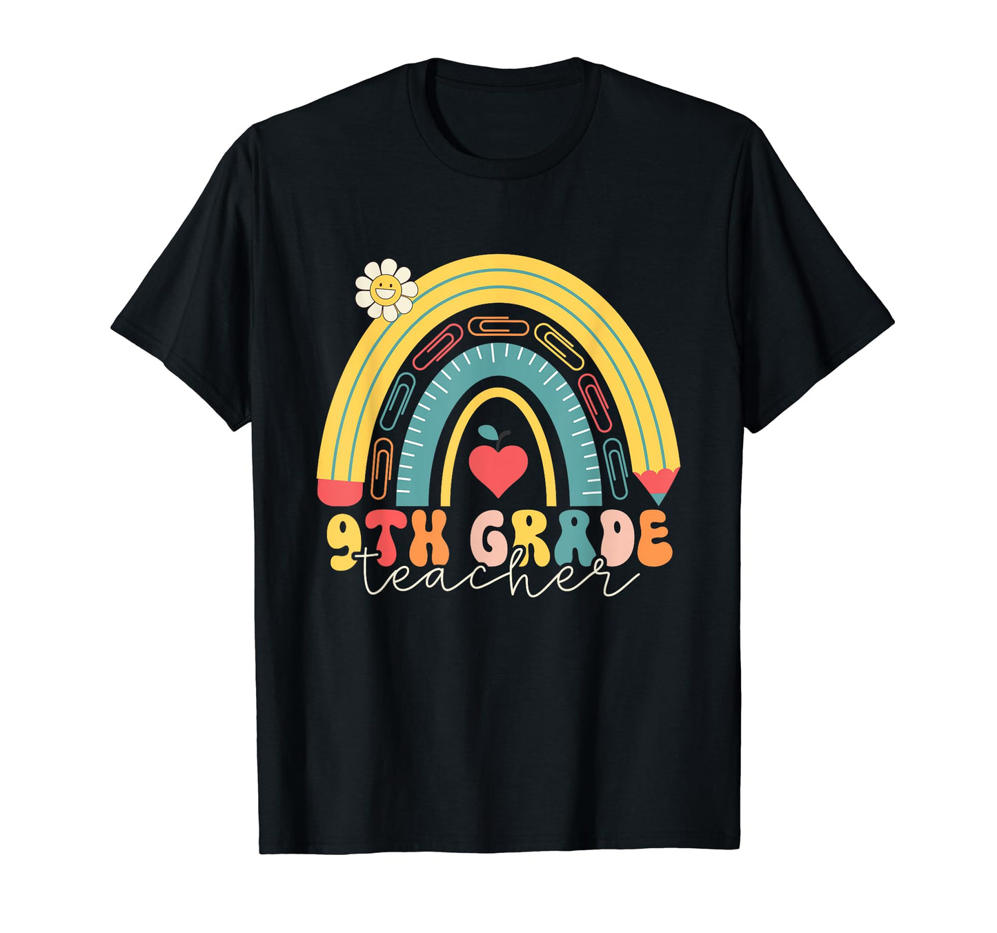 Ninth Grade Teacher Rainbow 9Th Grade T-Shirt - Novelty Apparel Unisex - T-Shirt, Sweatshirt, Hoodie