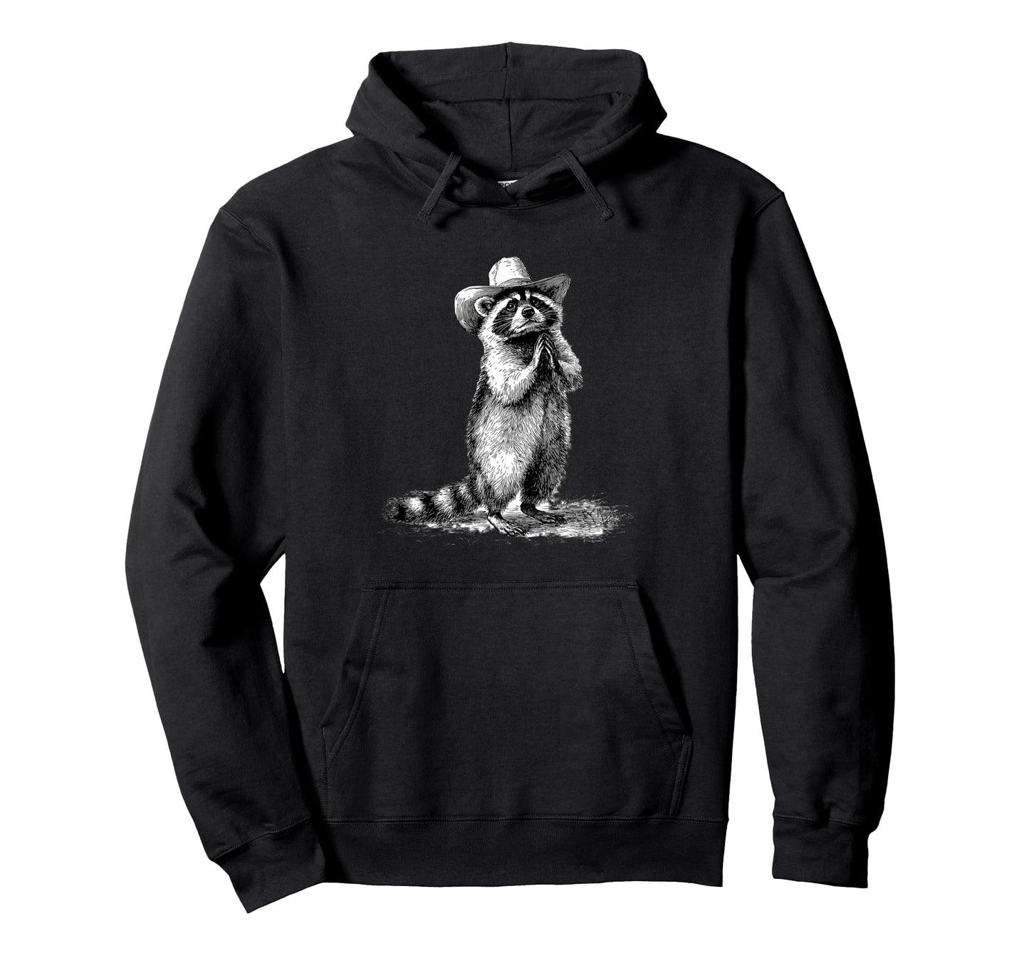Raccoon Cowboy Rodeo Cowgirl Western Hoodie - Graphic Print for Adults - T-Shirt, Sweatshirt, Hoodie