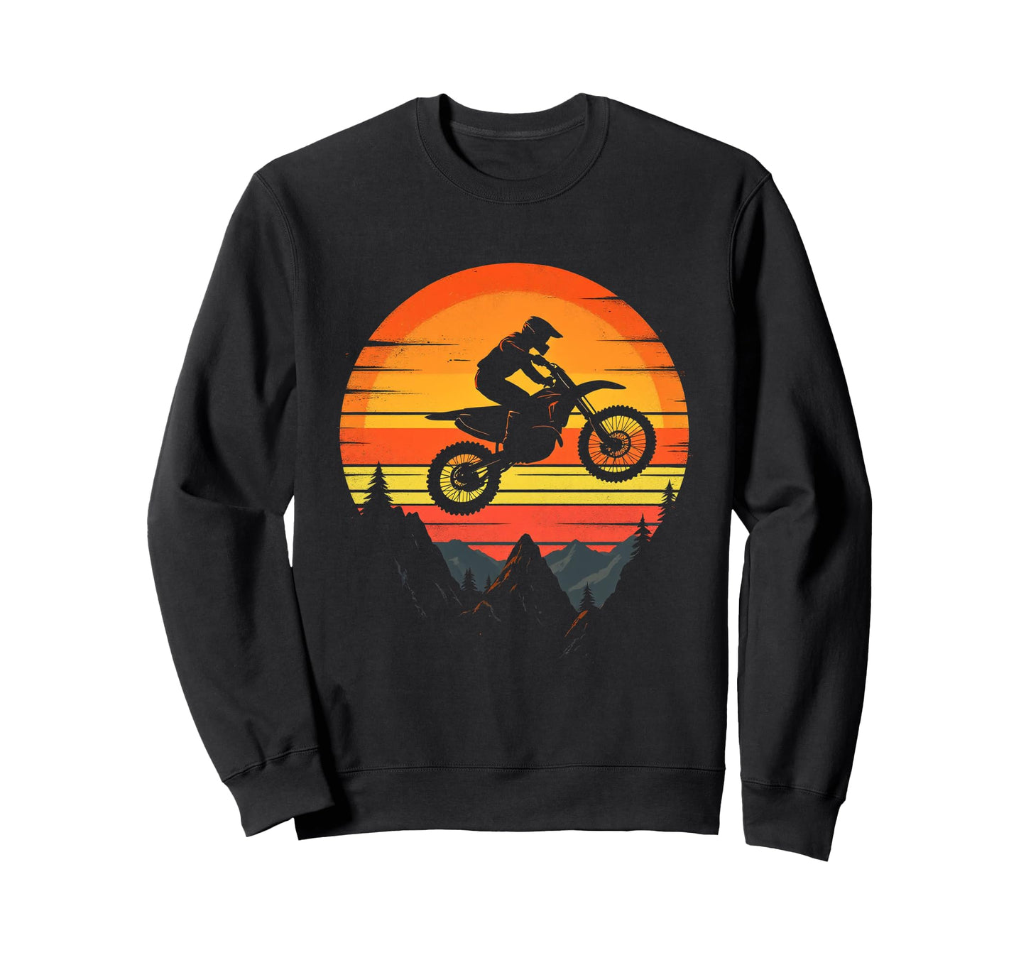 Motorcycle Sunset Sweatshirt - Minimalist Print for Adults - T-Shirt, Sweatshirt, Hoodie