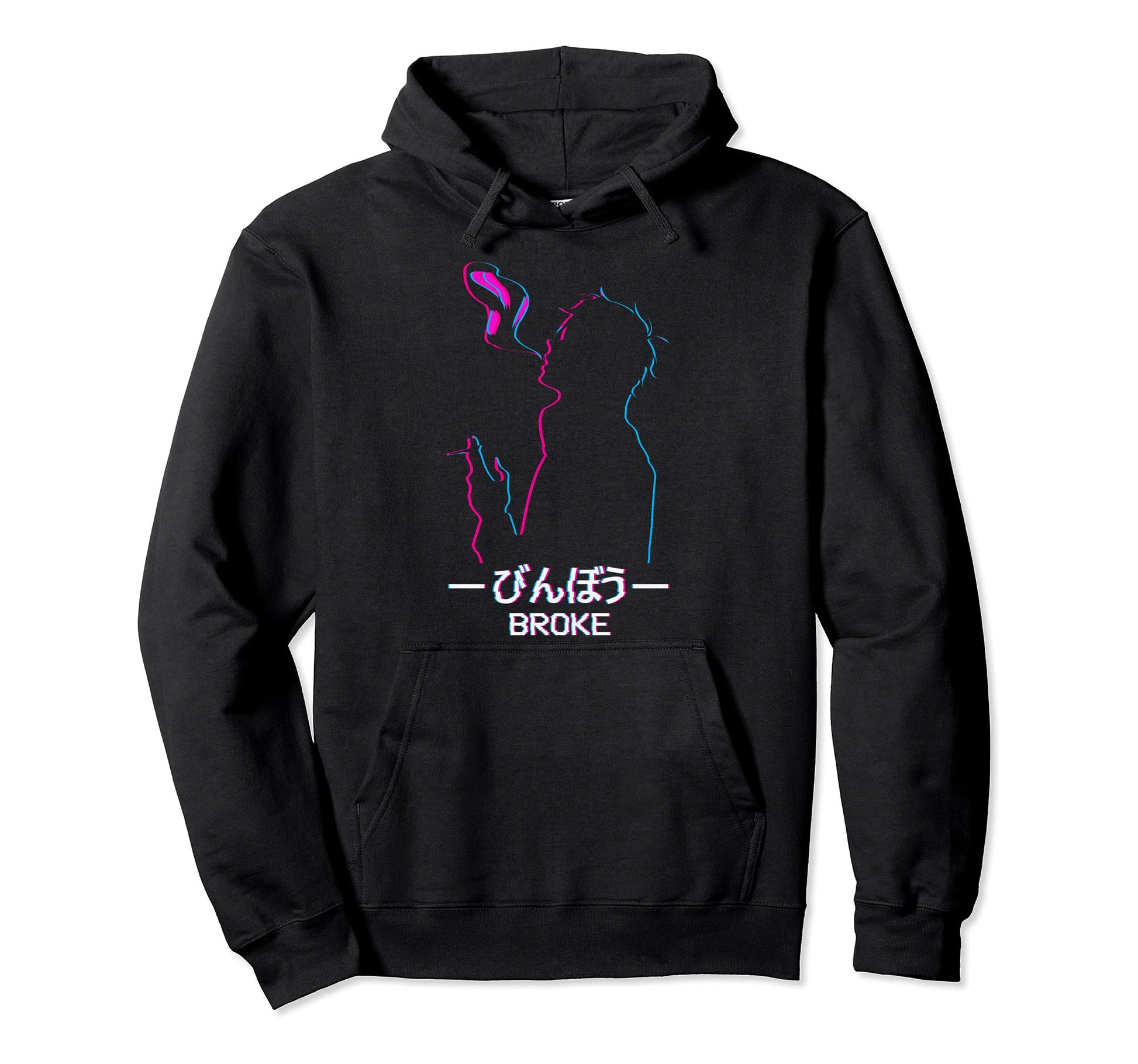 Broke Lofi Sad Anime Soft Vaporwave Hoodie - Minimalist Print for Adults - T-Shirt, Sweatshirt, Hoodie