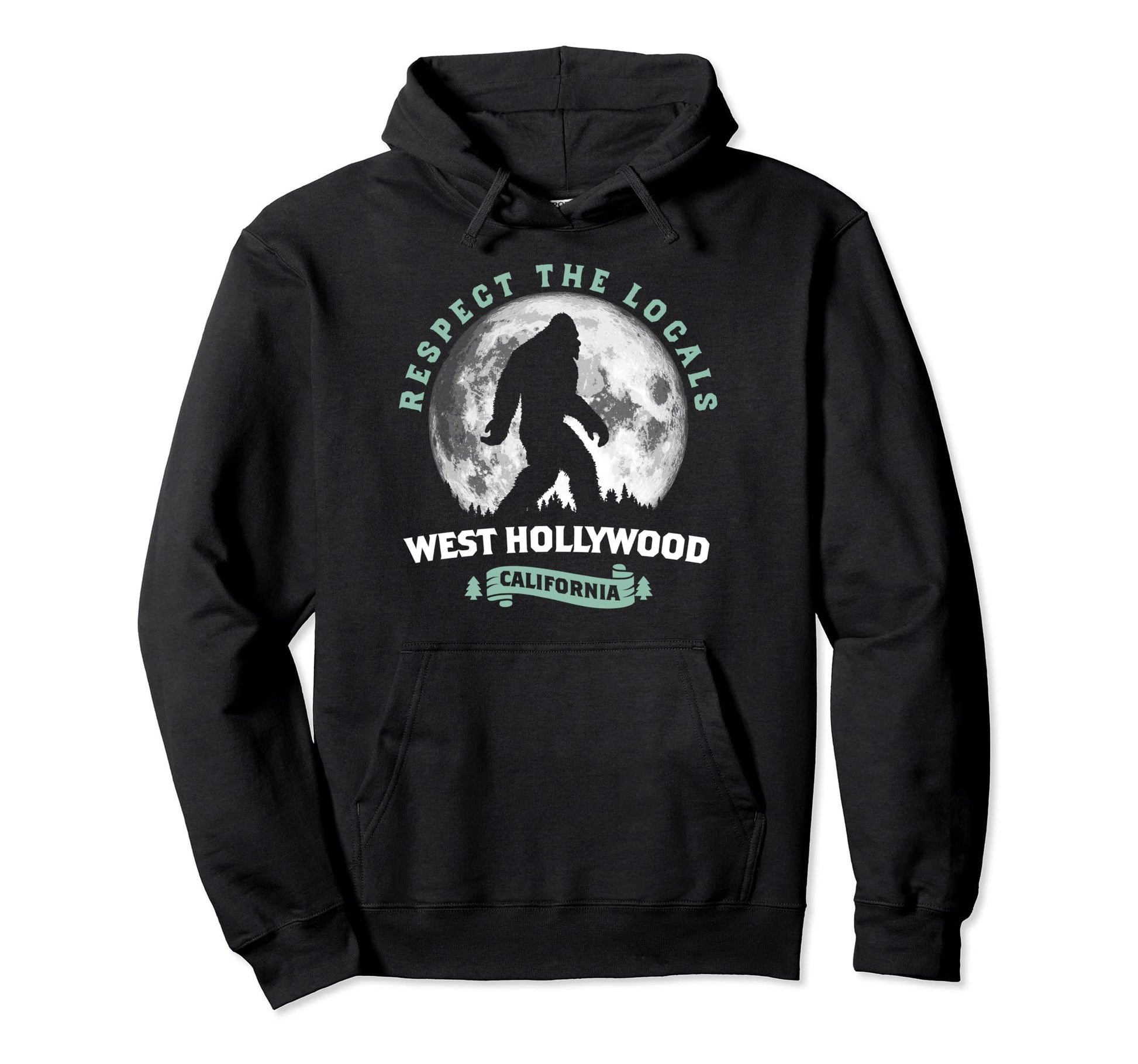 West Hollywood California Bigfoot Hoodie - Custom Art Print Men Women - T-Shirt, Sweatshirt, Hoodie