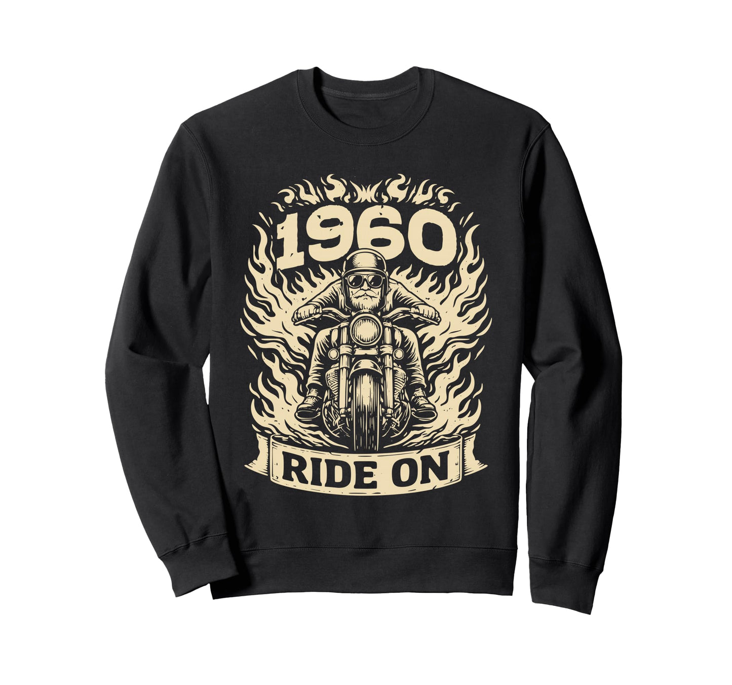 Biker 1960 Ride Birthday Sweatshirt - Streetwear Style Men Women - T-Shirt, Sweatshirt, Hoodie