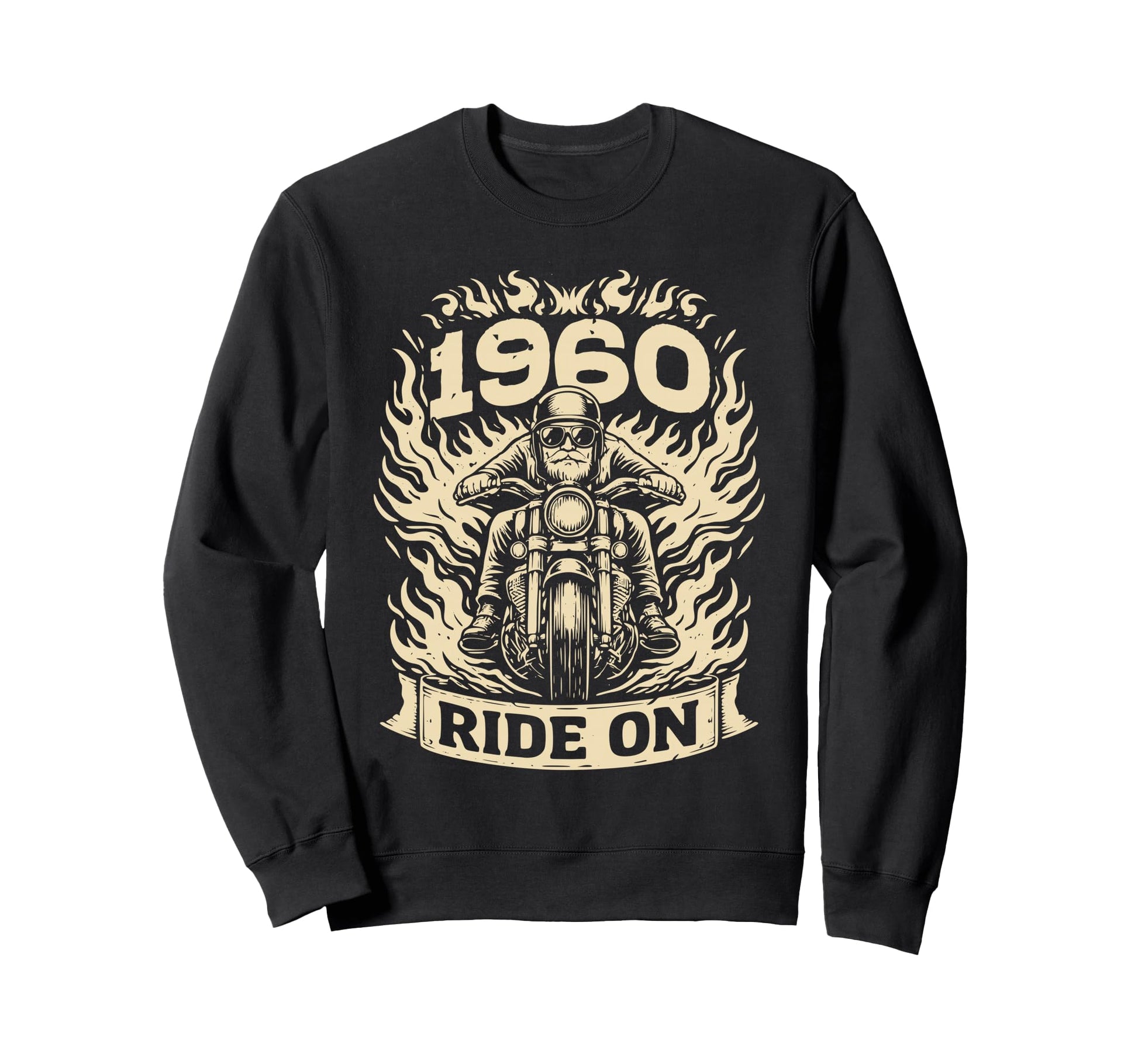 Biker 1960 Ride Birthday Sweatshirt - Streetwear Style Men Women - T-Shirt, Sweatshirt, Hoodie