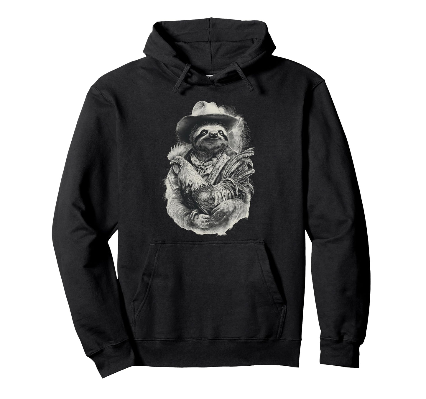 Country Cowboy Sloth Rodeo Cowgirl Western Hoodie - Custom Art Print Unisex - T-Shirt, Sweatshirt, Hoodie