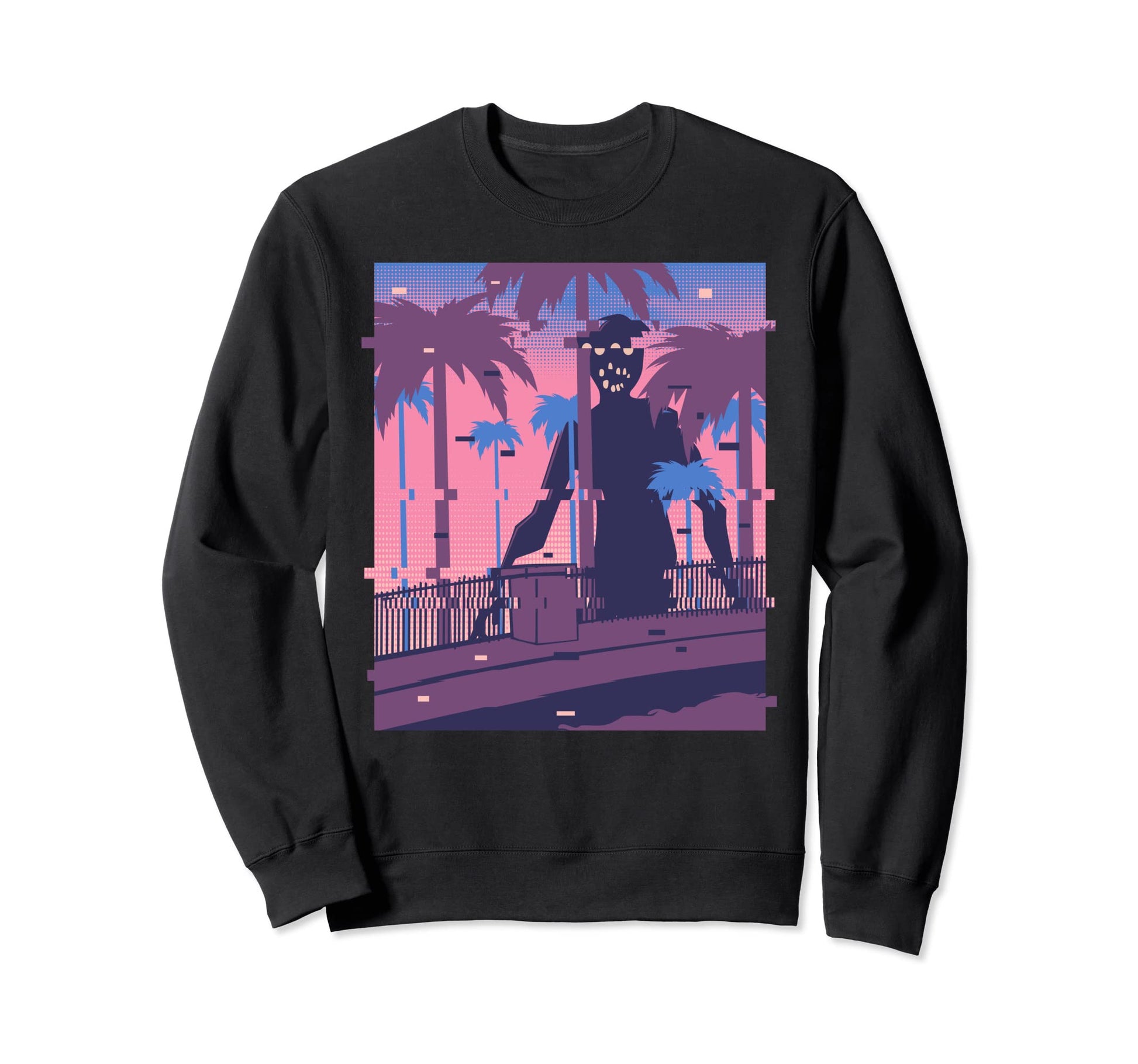 Glitch Art Vaporwave Synthwave Sweatshirt - Fun Novelty Design Men Women - T-Shirt, Sweatshirt, Hoodie