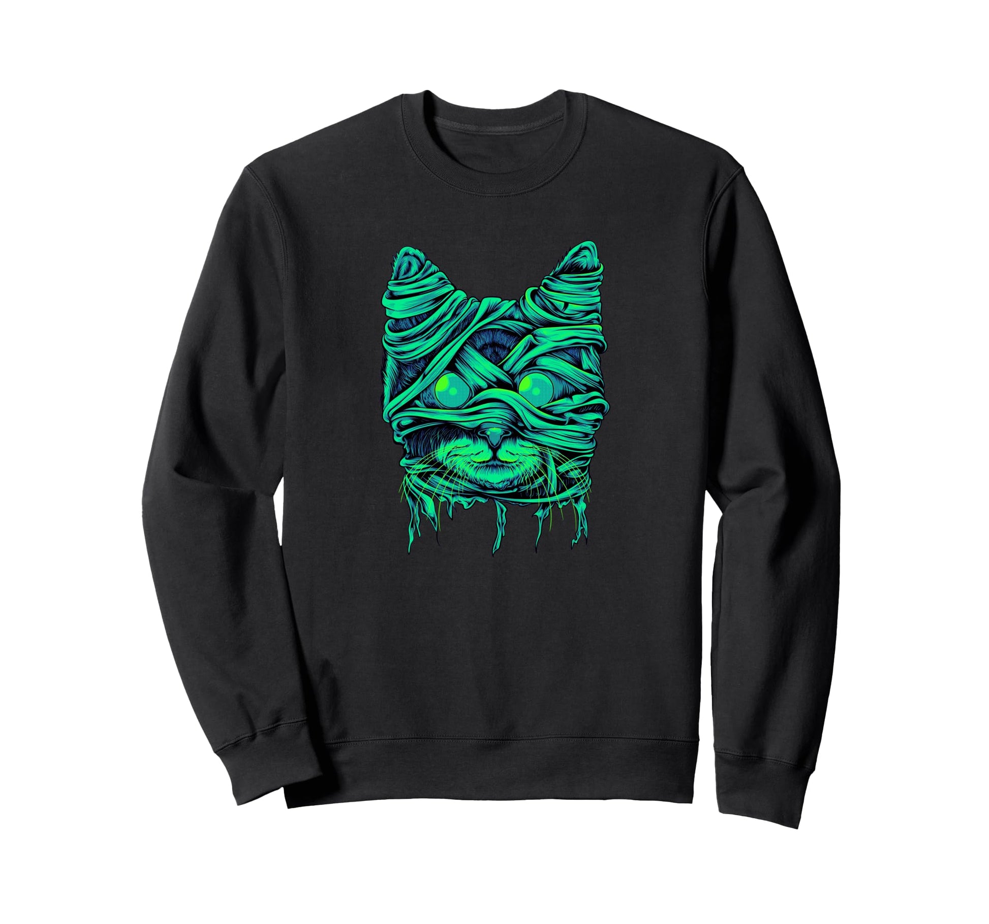 Cat Mummy Halloween Costume Sweatshirt - Custom Art Print Men Women - T-Shirt, Sweatshirt, Hoodie