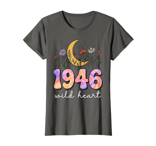 1946 Wild Heart 80Th Birthday Boho T-Shirt - Streetwear Style Men Women - T-Shirt, Sweatshirt, Hoodie