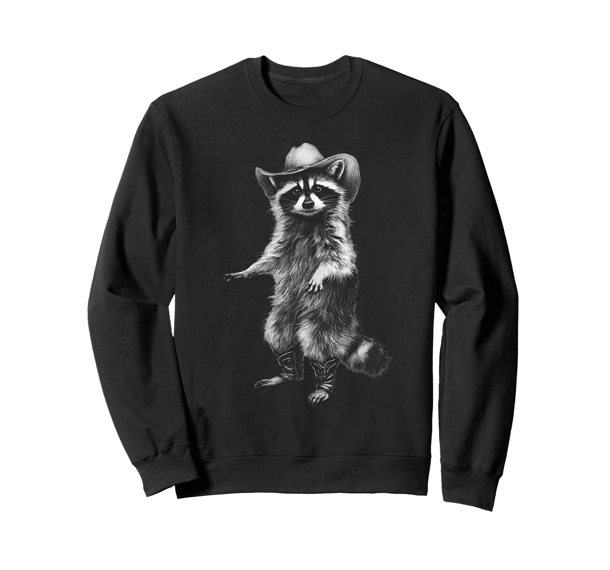 Raccoon Cowboy Rodeo Cowgirl Sweatshirt - Casual Everyday Wear Men Women - T-Shirt, Sweatshirt, Hoodie