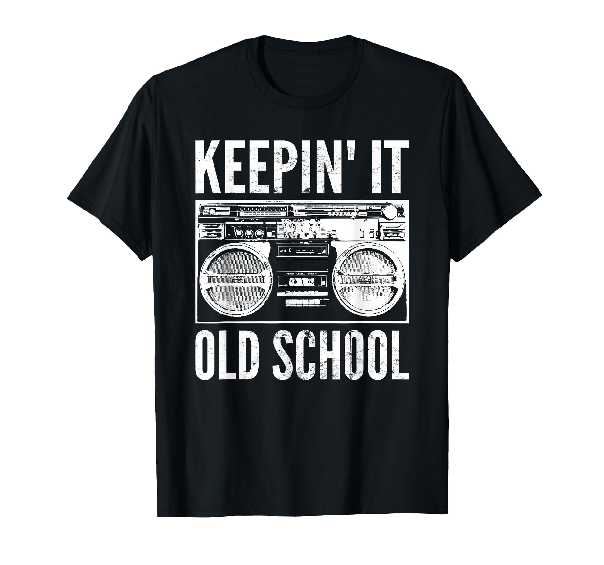 Keepin It Old School Hip Hop Lovers T-Shirt - Fun Novelty Design for Adults - T-Shirt, Sweatshirt, Hoodie