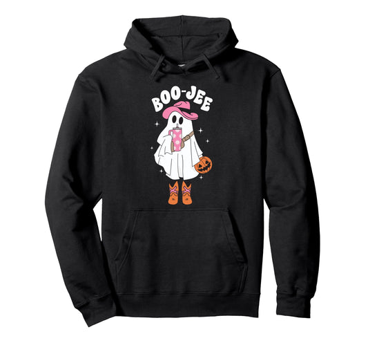 Boo Jee Spooky Season Ghost Hoodie - Casual Everyday Wear for Adults - T-Shirt, Sweatshirt, Hoodie
