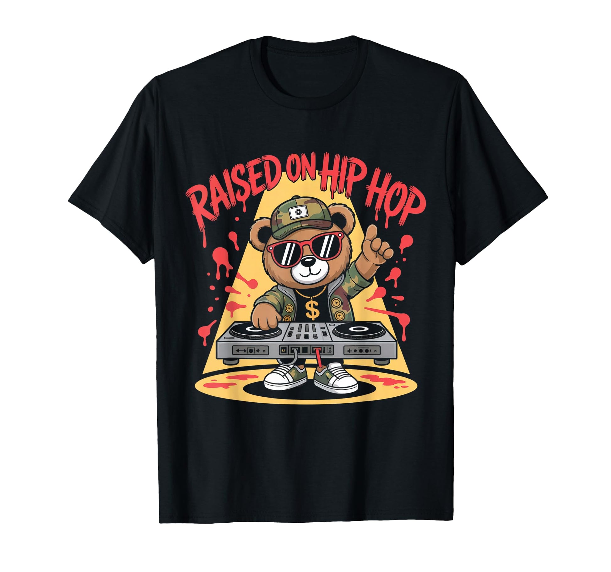 Camouflage Rapper Teddy Bear Camo 80S T-Shirt - Streetwear Style Unisex - T-Shirt, Sweatshirt, Hoodie