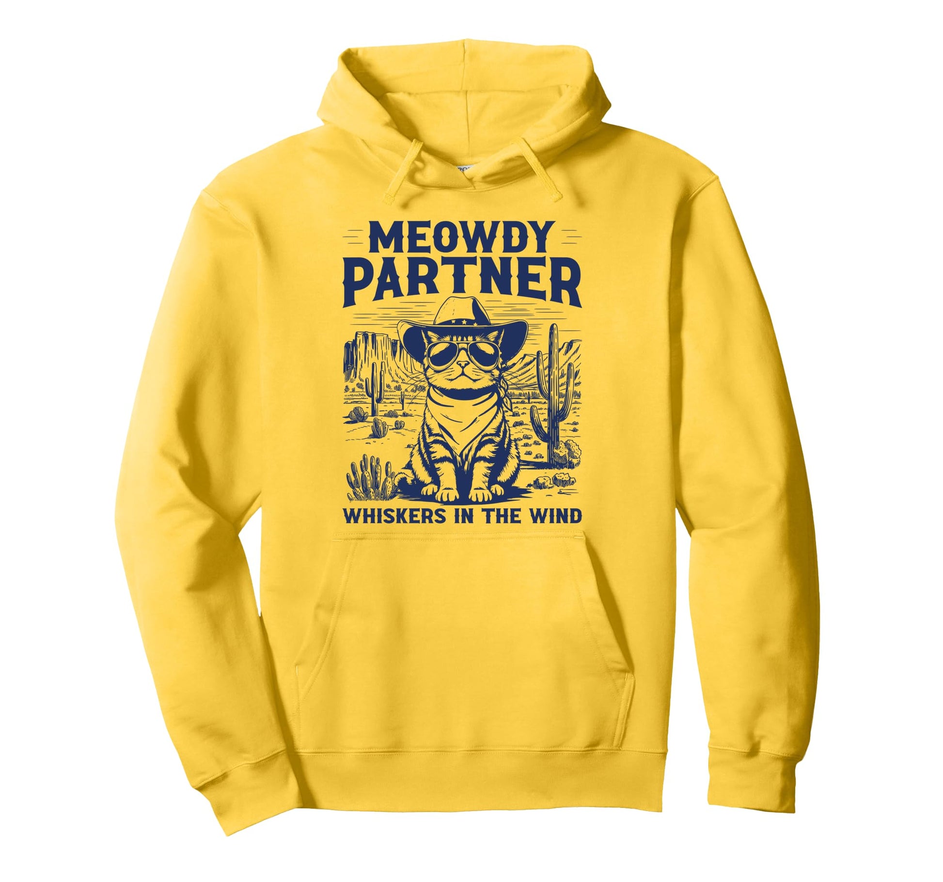 Meowdy Partner Whiskers Wind Funny Hoodie - Minimalist Print Men Women - T-Shirt, Sweatshirt, Hoodie
