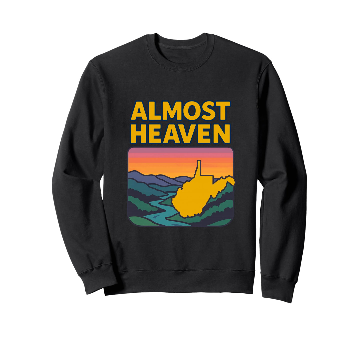 West Virginia Mountain Landscape Sweatshirt - Trendy Graphic for Adults - T-Shirt, Sweatshirt, Hoodie