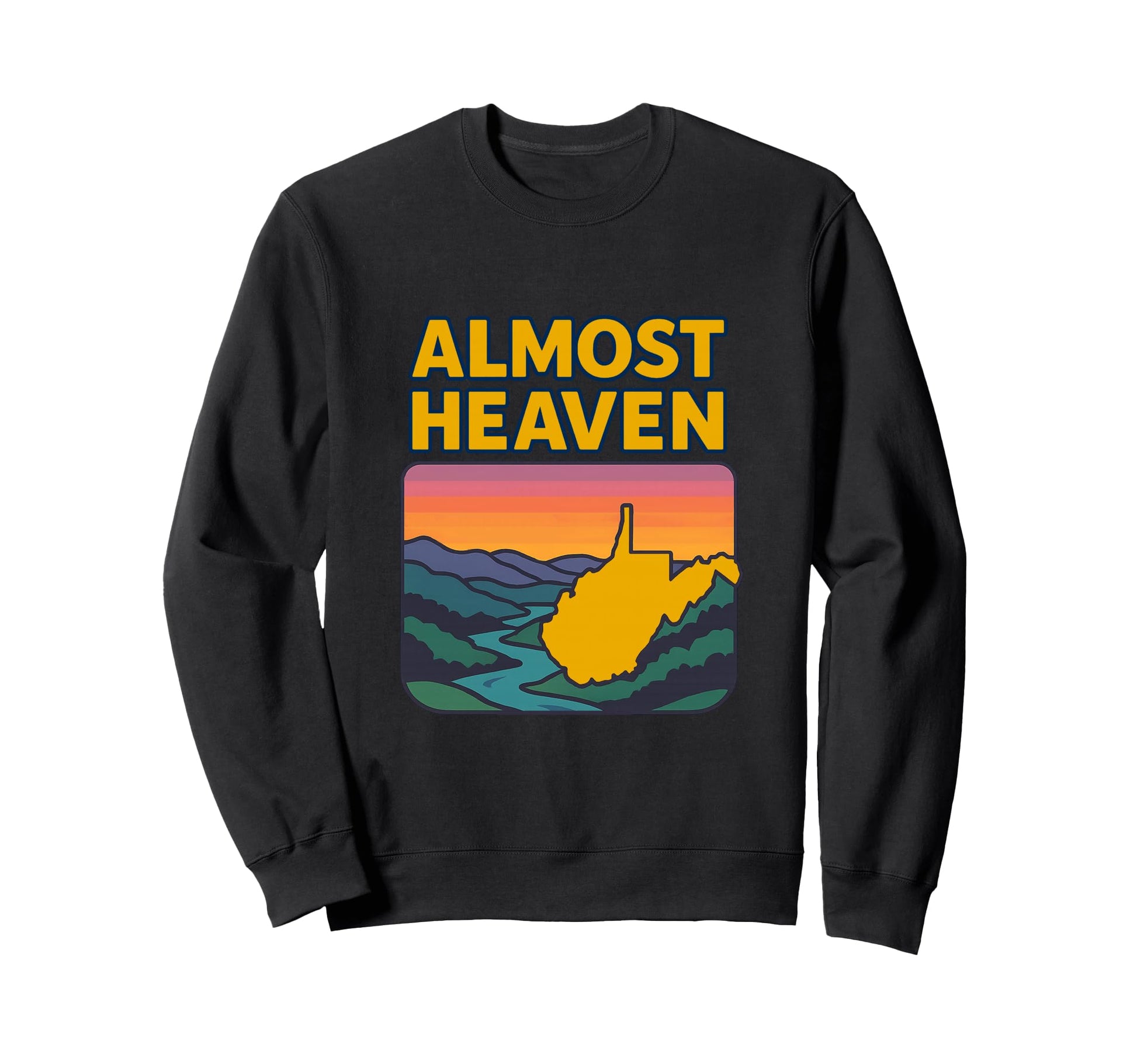West Virginia Mountain Landscape Sweatshirt - Trendy Graphic for Adults - T-Shirt, Sweatshirt, Hoodie