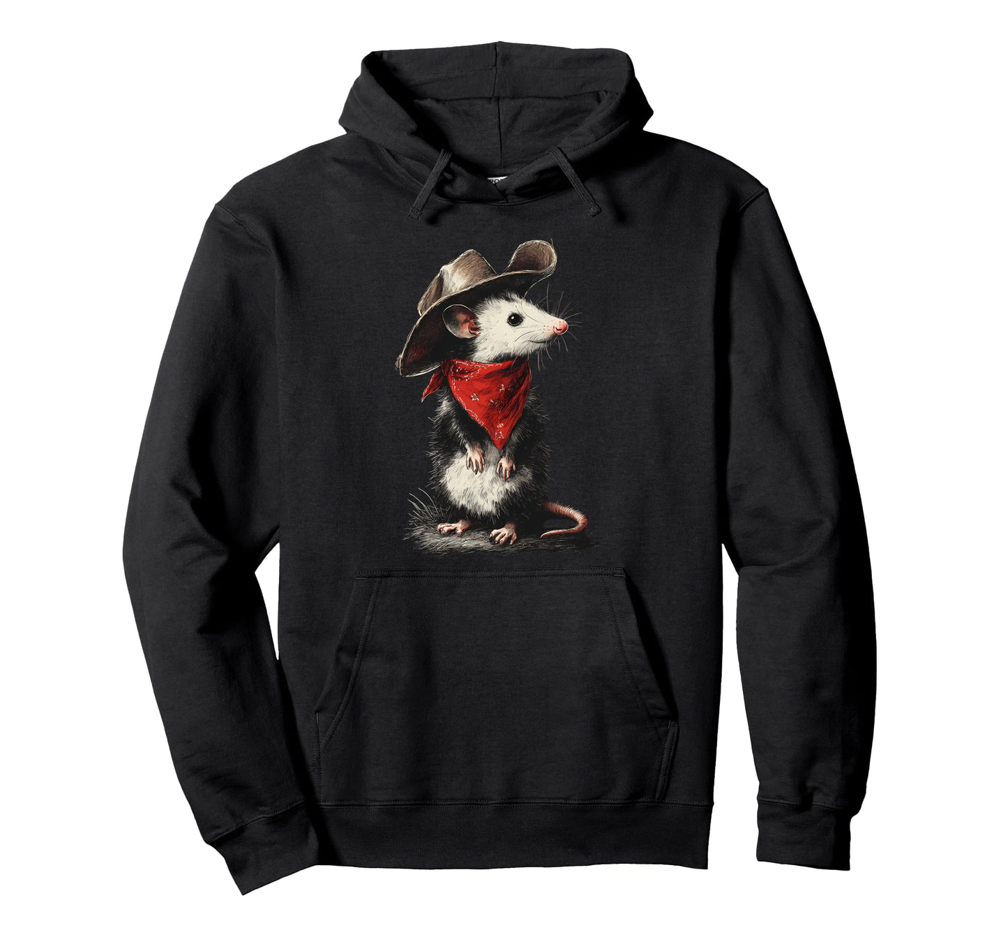 Country Cowboy Opossum Rodeo Possum Hoodie - Novelty Apparel for Adults - T-Shirt, Sweatshirt, Hoodie