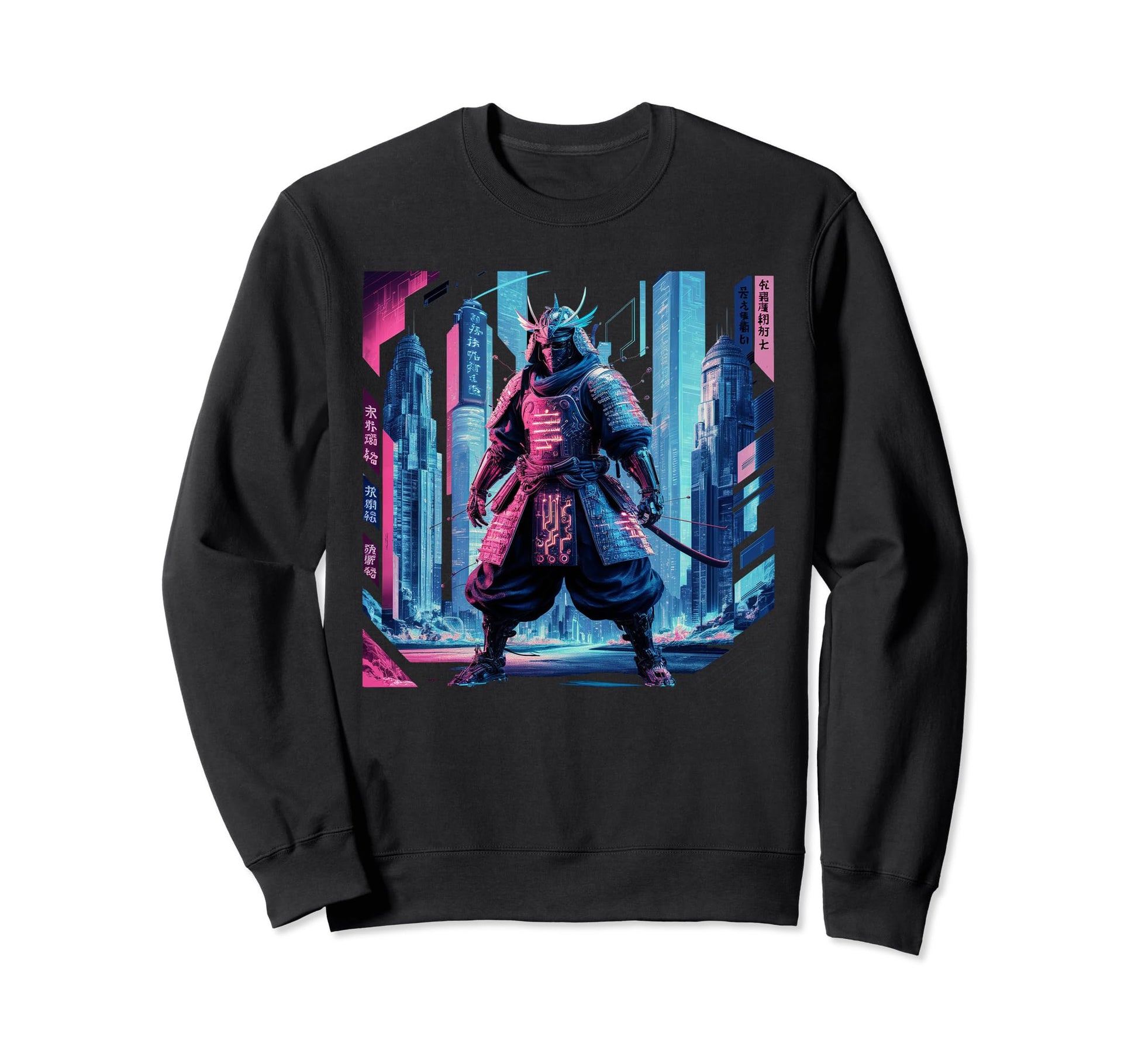 Vaporwave Aesthetic Cyberpunk Samurai Sweatshirt - Trendy Graphic Unisex - T-Shirt, Sweatshirt, Hoodie