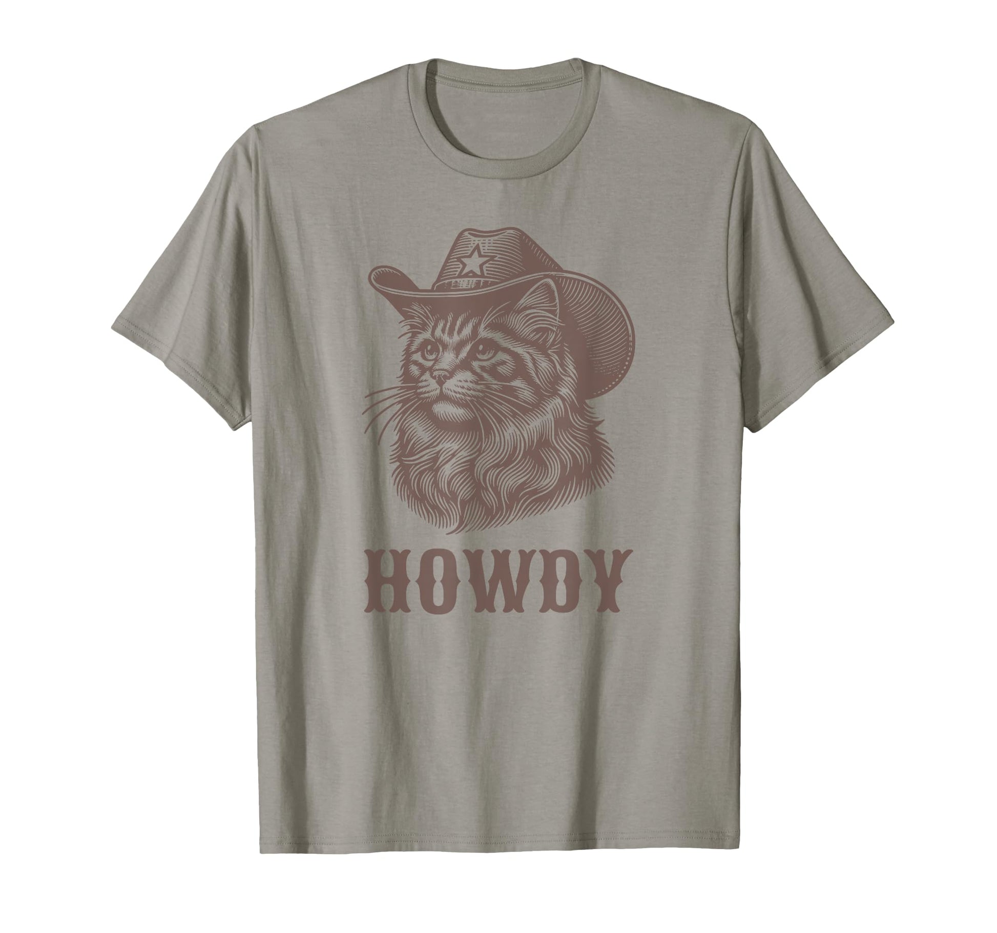 Howdy Cowboy Cat Western Funny T-Shirt - Custom Art Print Men Women - T-Shirt, Sweatshirt, Hoodie