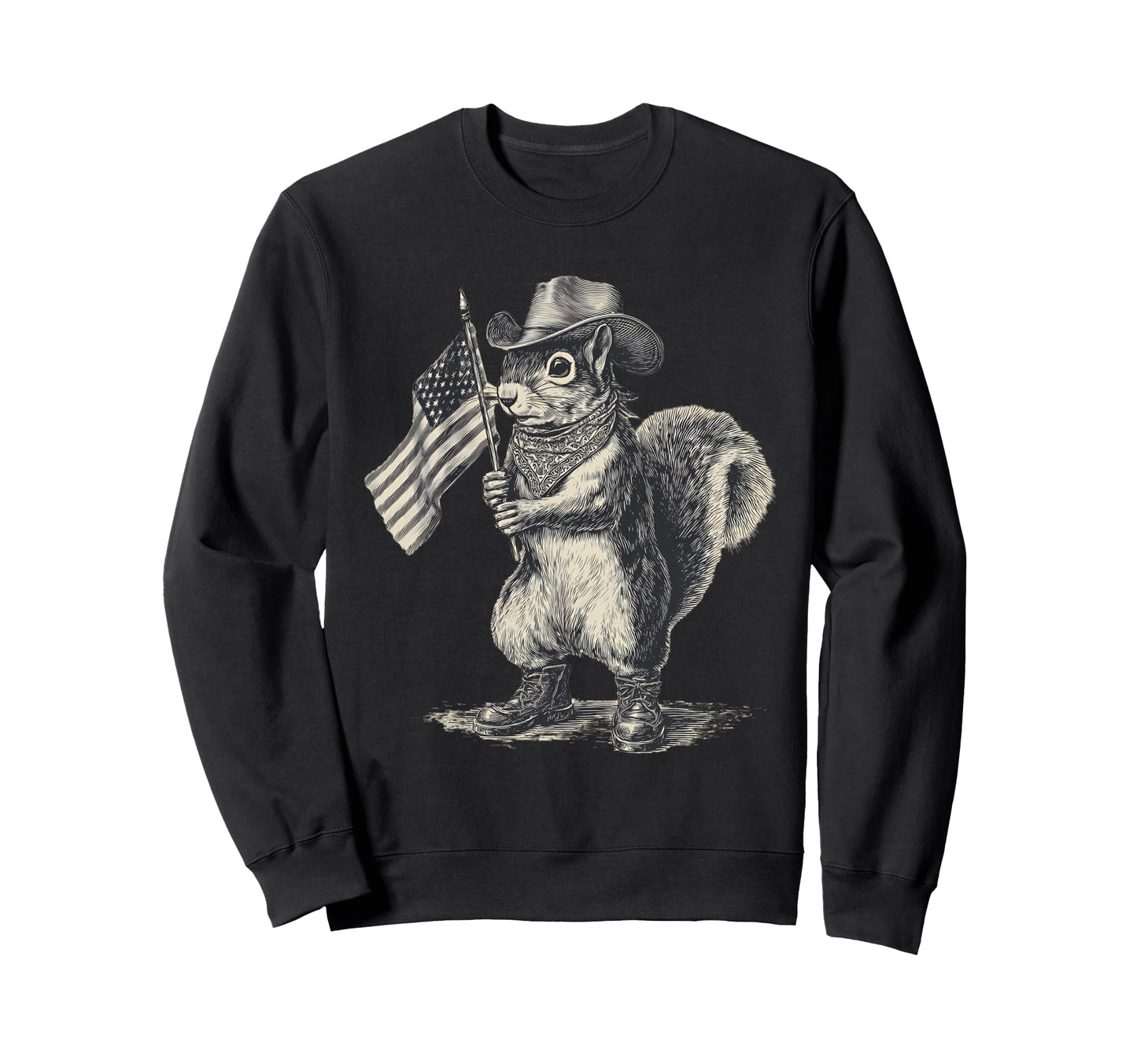 Country Cowboy Squirrel Rodeo Cowgirl Sweatshirt - Trendy Graphic Unisex - T-Shirt, Sweatshirt, Hoodie