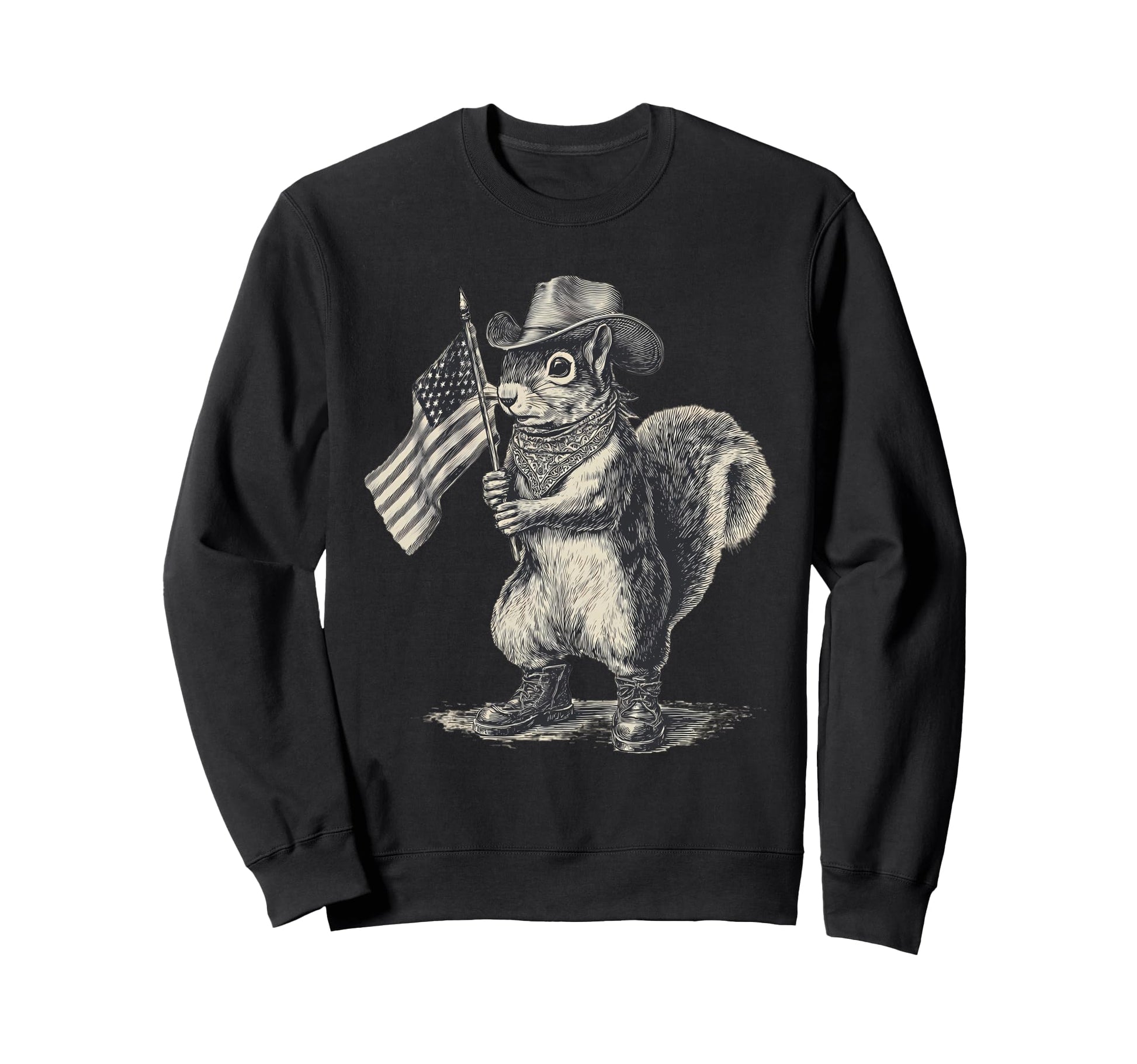 Country Cowboy Squirrel Rodeo Cowgirl Sweatshirt - Trendy Graphic Unisex - T-Shirt, Sweatshirt, Hoodie