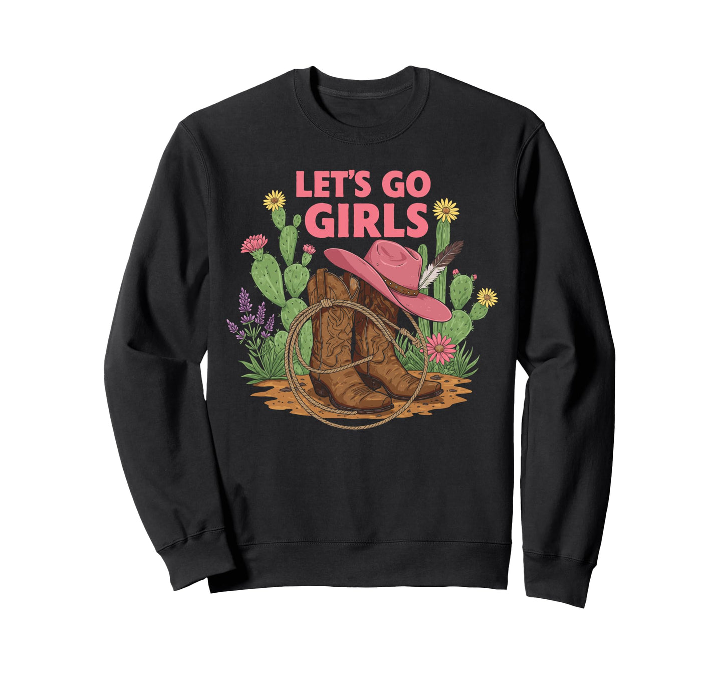 Lets Go Tees Rodeo Western Love Sweatshirt - Fun Novelty Design for Adults - T-Shirt, Sweatshirt, Hoodie