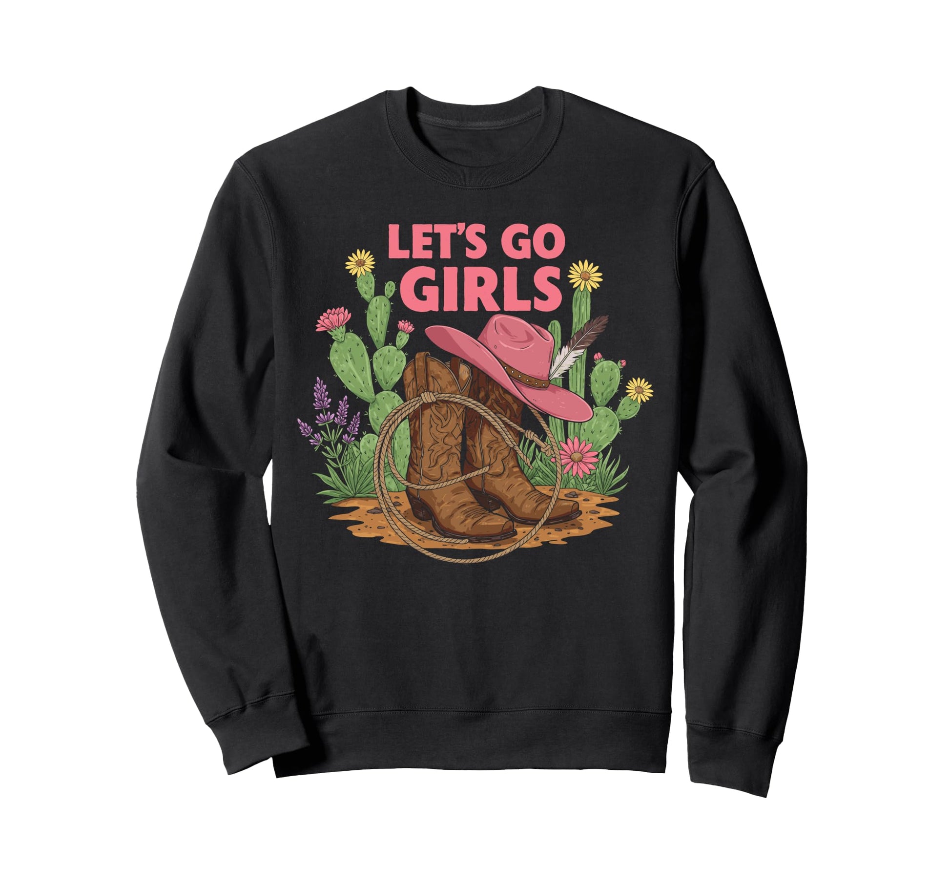 Lets Go Tees Rodeo Western Love Sweatshirt - Fun Novelty Design for Adults - T-Shirt, Sweatshirt, Hoodie
