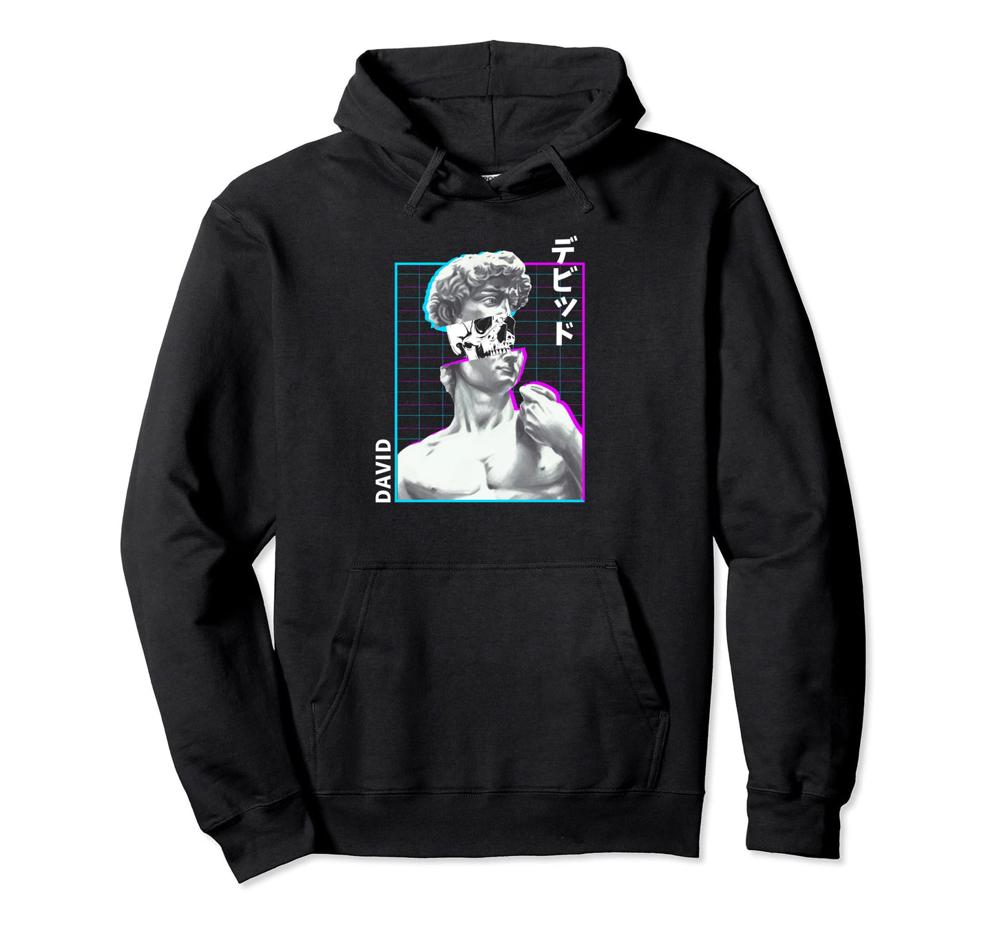 Vaporwave Aesthetic David Statue Bust Hoodie - Aesthetic Graphic Men Women - T-Shirt, Sweatshirt, Hoodie