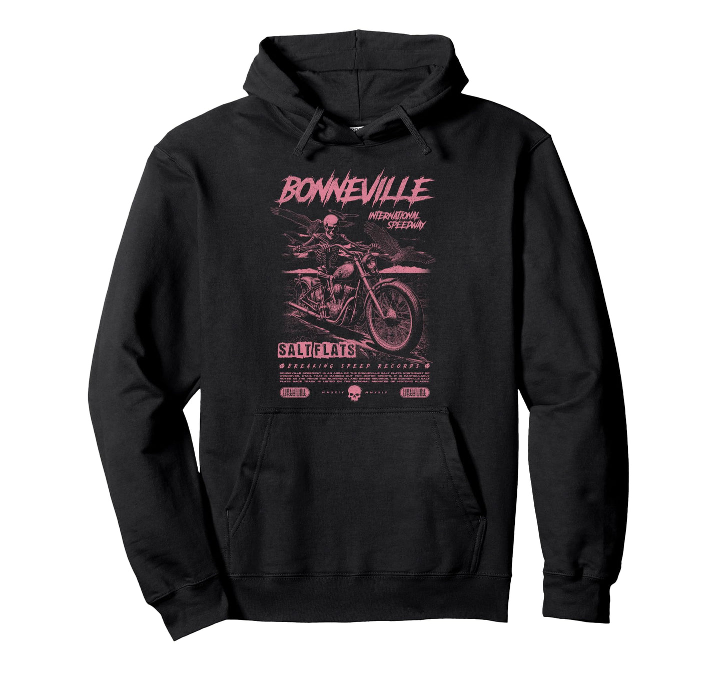 Bonneville Salt Flats Motorcycle Racing Hoodie - Trendy Graphic Unisex - T-Shirt, Sweatshirt, Hoodie