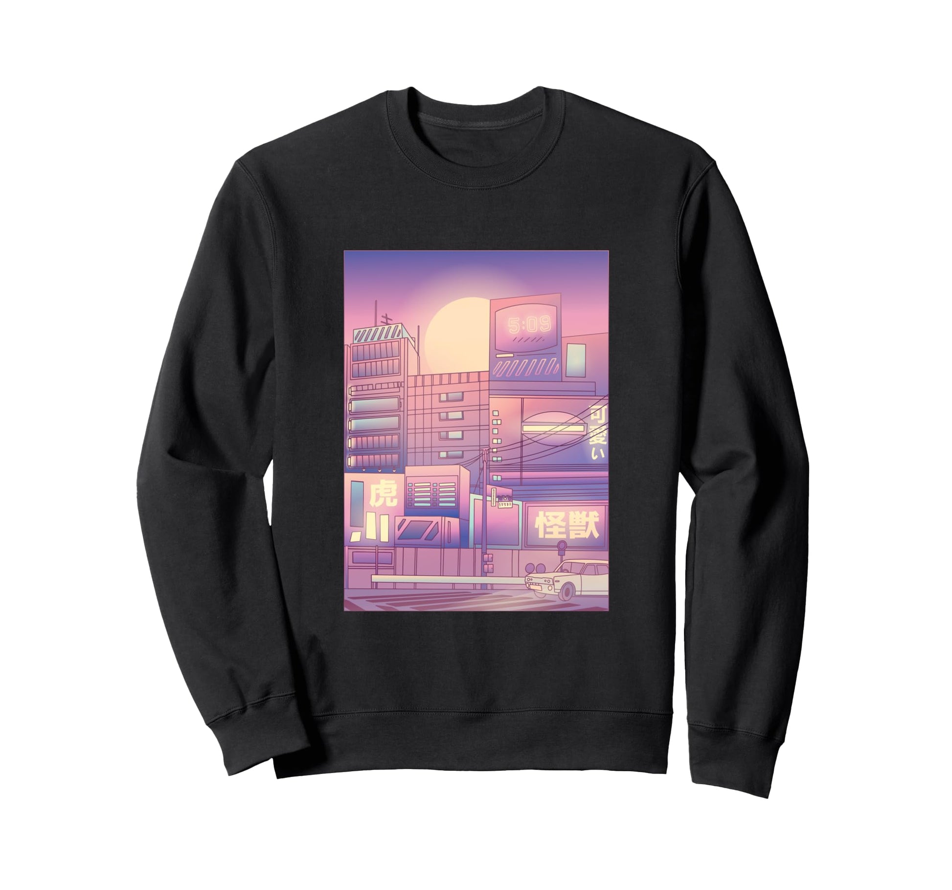 Synthwave Vaporwave Aesthetic City Sweatshirt - Streetwear Style Unisex - T-Shirt, Sweatshirt, Hoodie