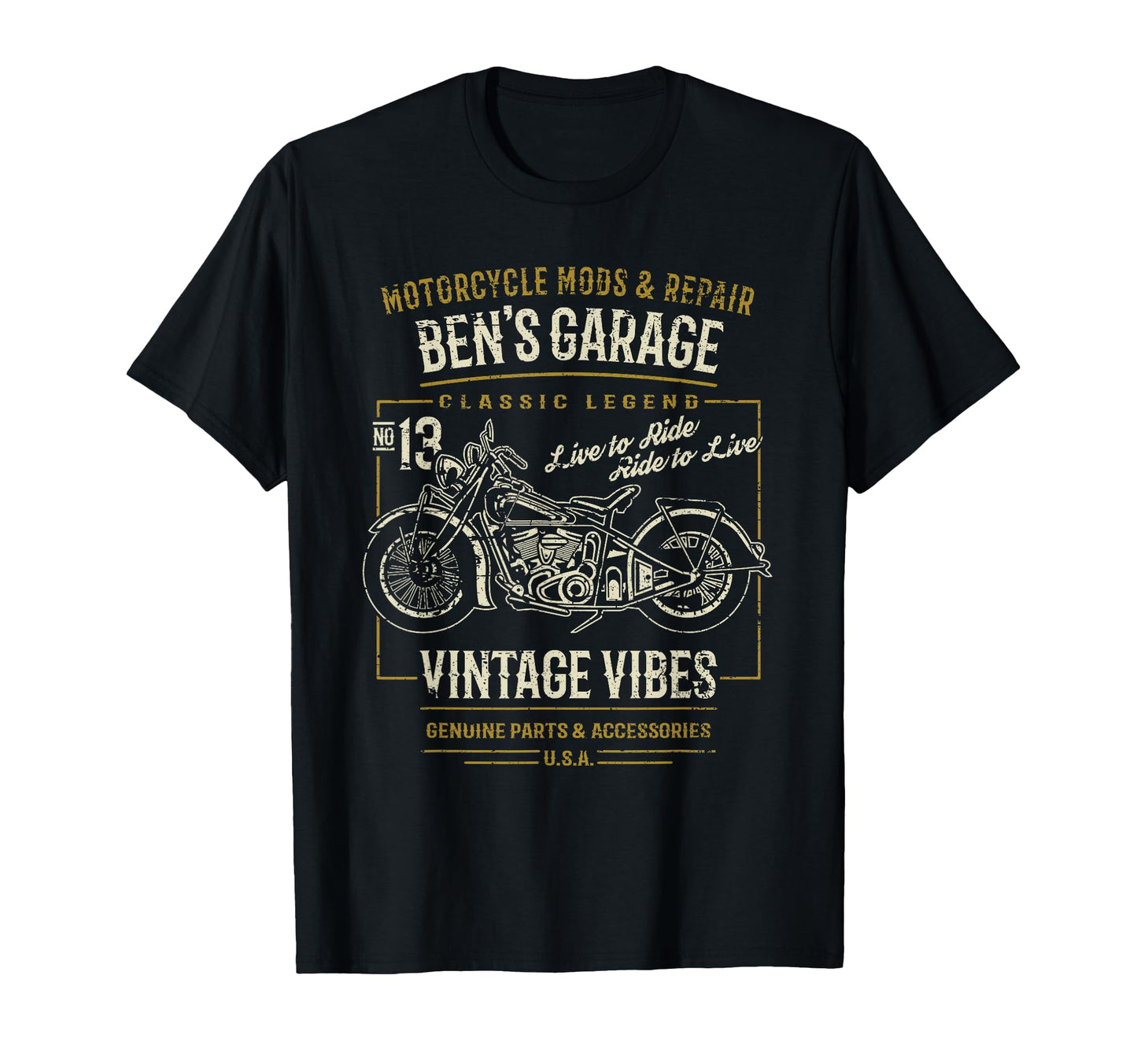 Bens Garage Motorcycle T-Shirt - Custom Art Print Men Women - T-Shirt, Sweatshirt, Hoodie