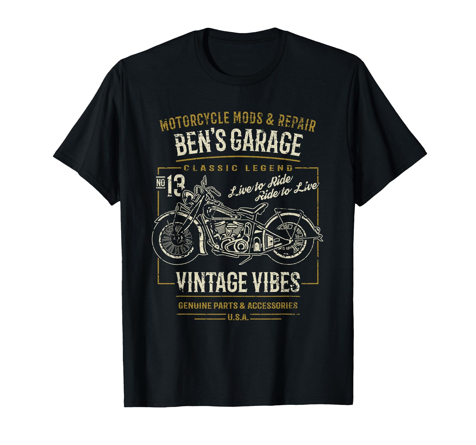 Bens Garage Motorcycle T-Shirt - Custom Art Print Men Women - T-Shirt, Sweatshirt, Hoodie