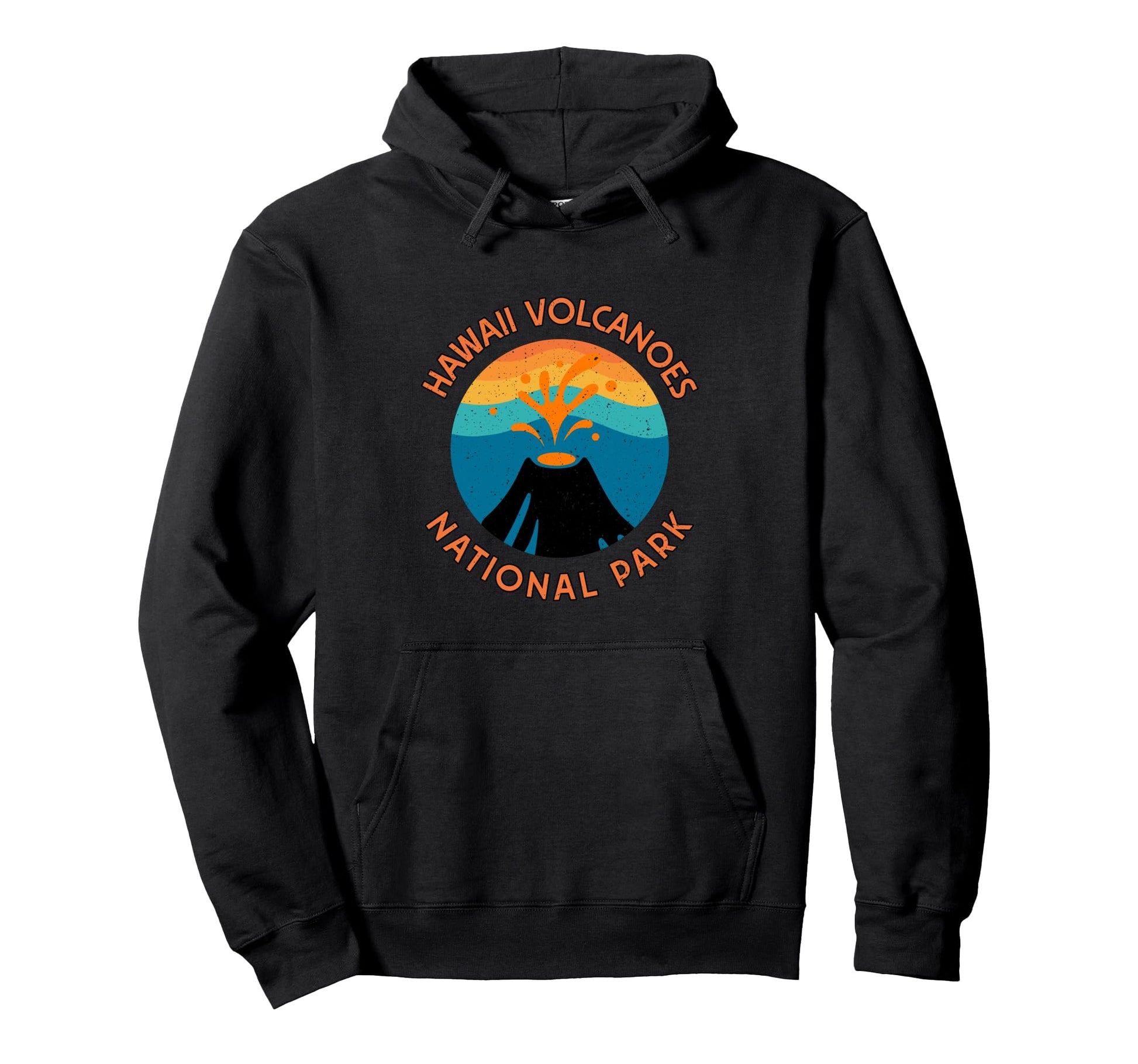 80S Volcano Mountain Hawaii Hoodie - Fun Novelty Design for Adults - T-Shirt, Sweatshirt, Hoodie