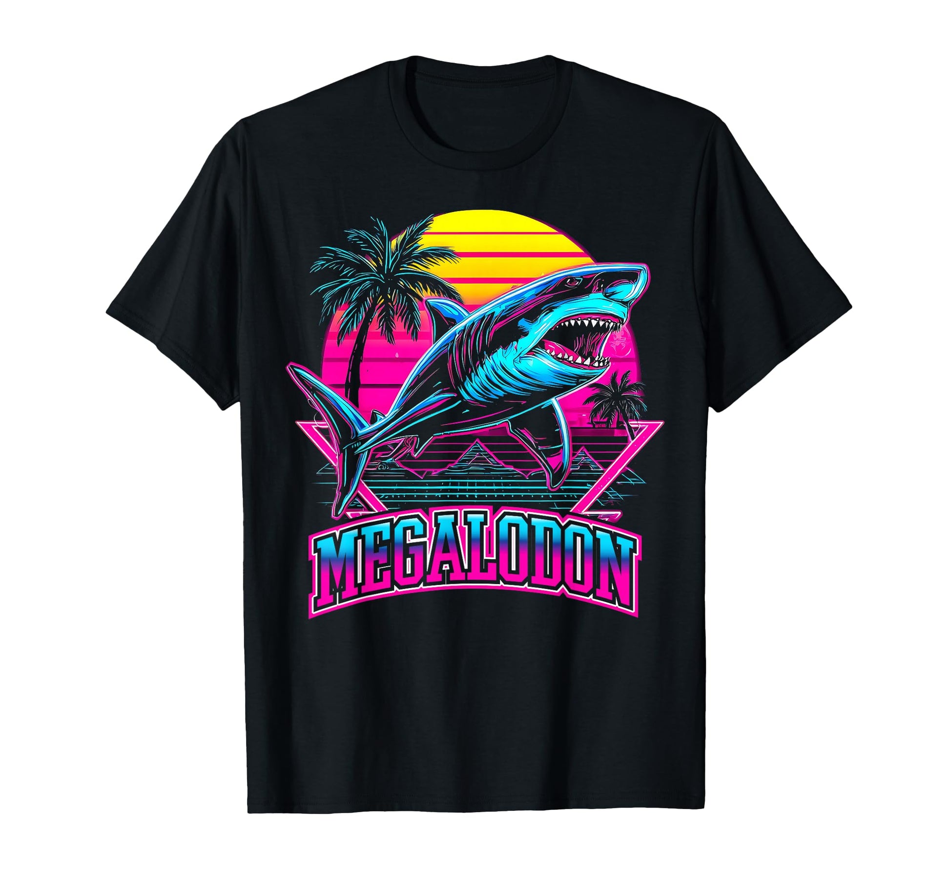 Megalodon Shark Ocean Vaporwave Aesthetic T-Shirt - Unique Graphic Unisex - T-Shirt, Sweatshirt, Hoodie