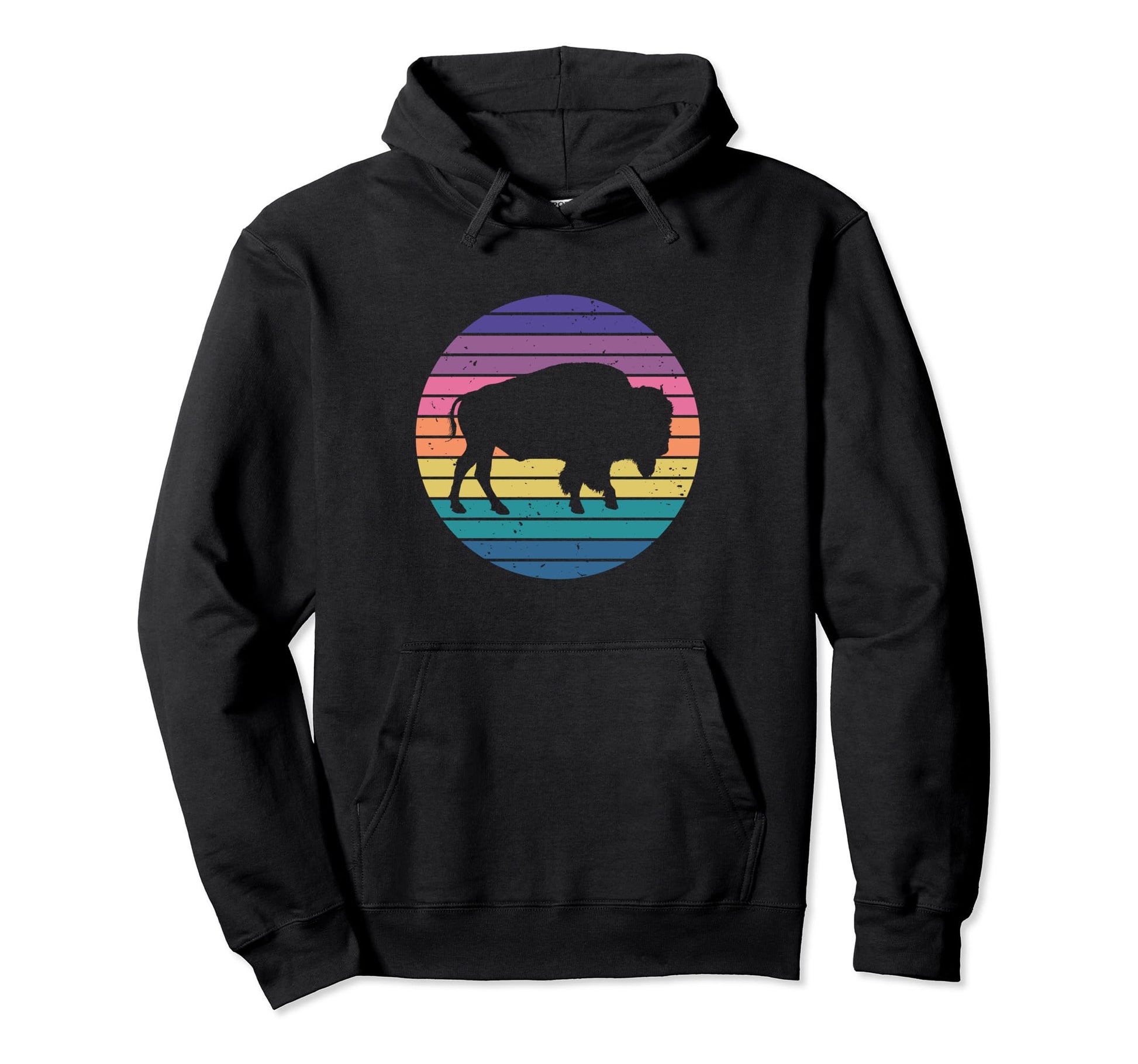 Buffalo Sunset Southwest Rodeo Hoodie - Novelty Apparel for Adults - T-Shirt, Sweatshirt, Hoodie