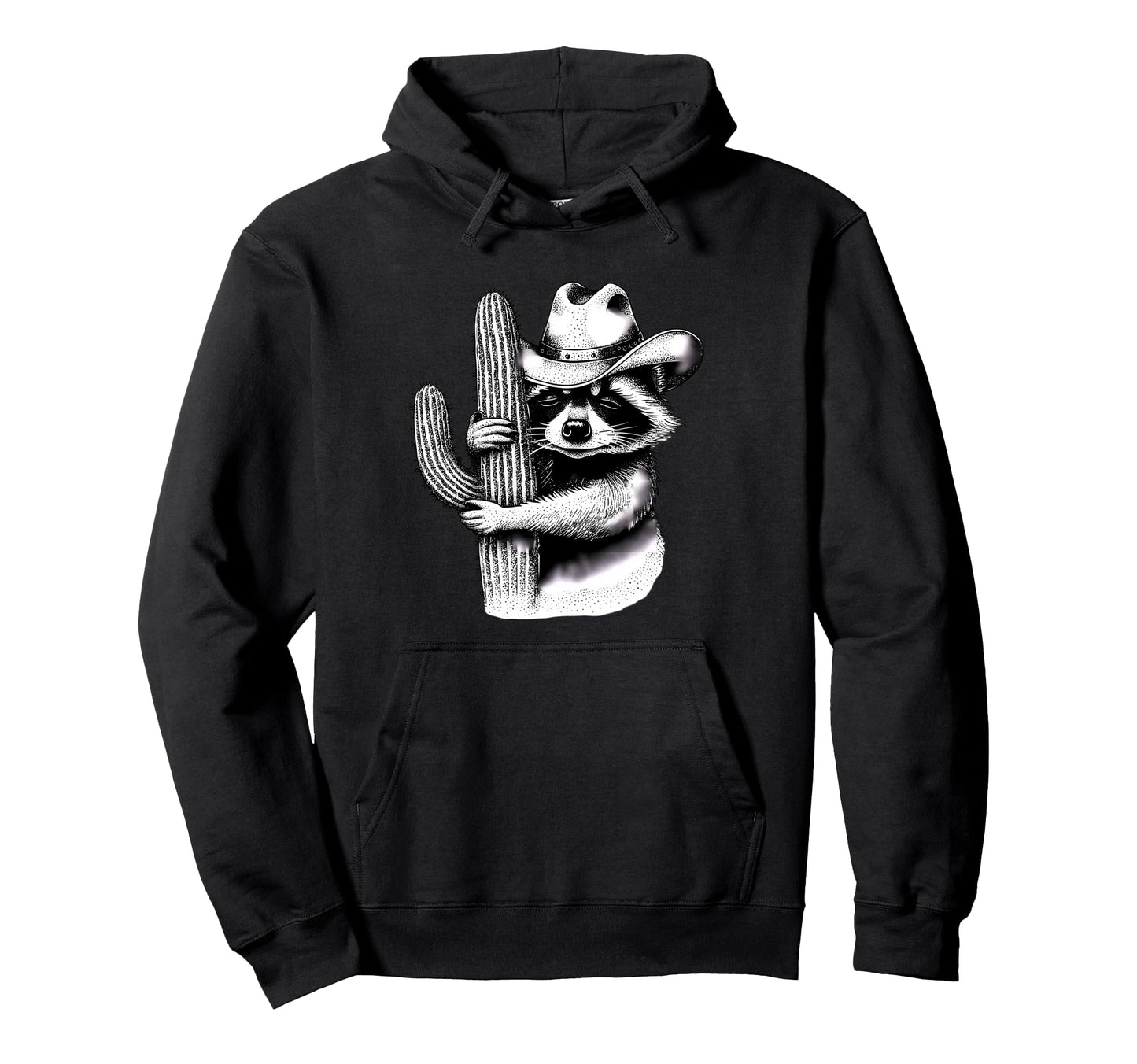 Raccoon Cowboy Trash Panda Cowgirl Hoodie - Custom Art Print Men Women - T-Shirt, Sweatshirt, Hoodie