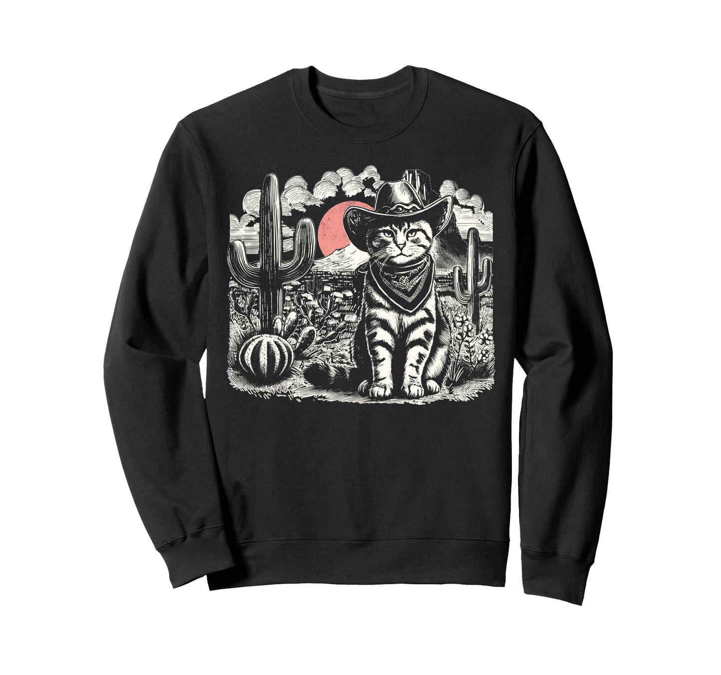 Ufo Cat Western Alien 90S Whippet Sweatshirt - Streetwear Style for Adults - T-Shirt, Sweatshirt, Hoodie